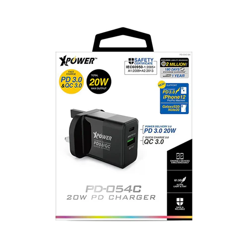 AcceOn Dual Port Wall Charger with USB-C to Lightning Cable 1m Black - Image 4