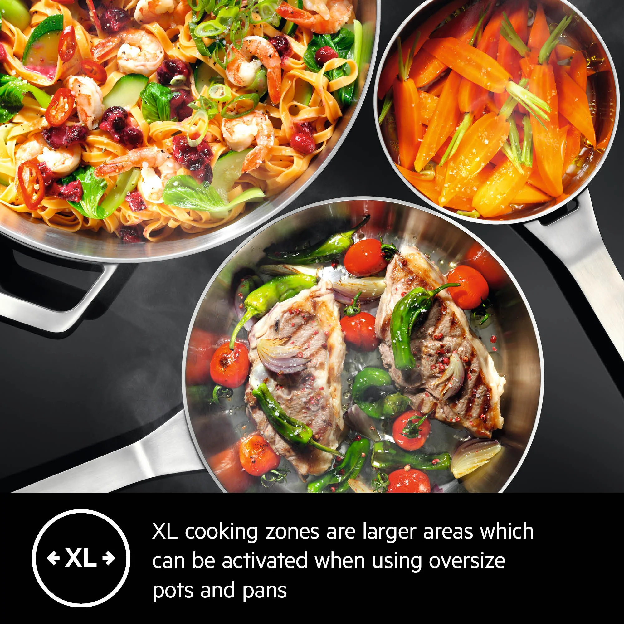 AEG Built-in Electric Hob 60cm, Xl cooking zones, Oko timer, Touch controls, Black, HK654070XB - Image 5