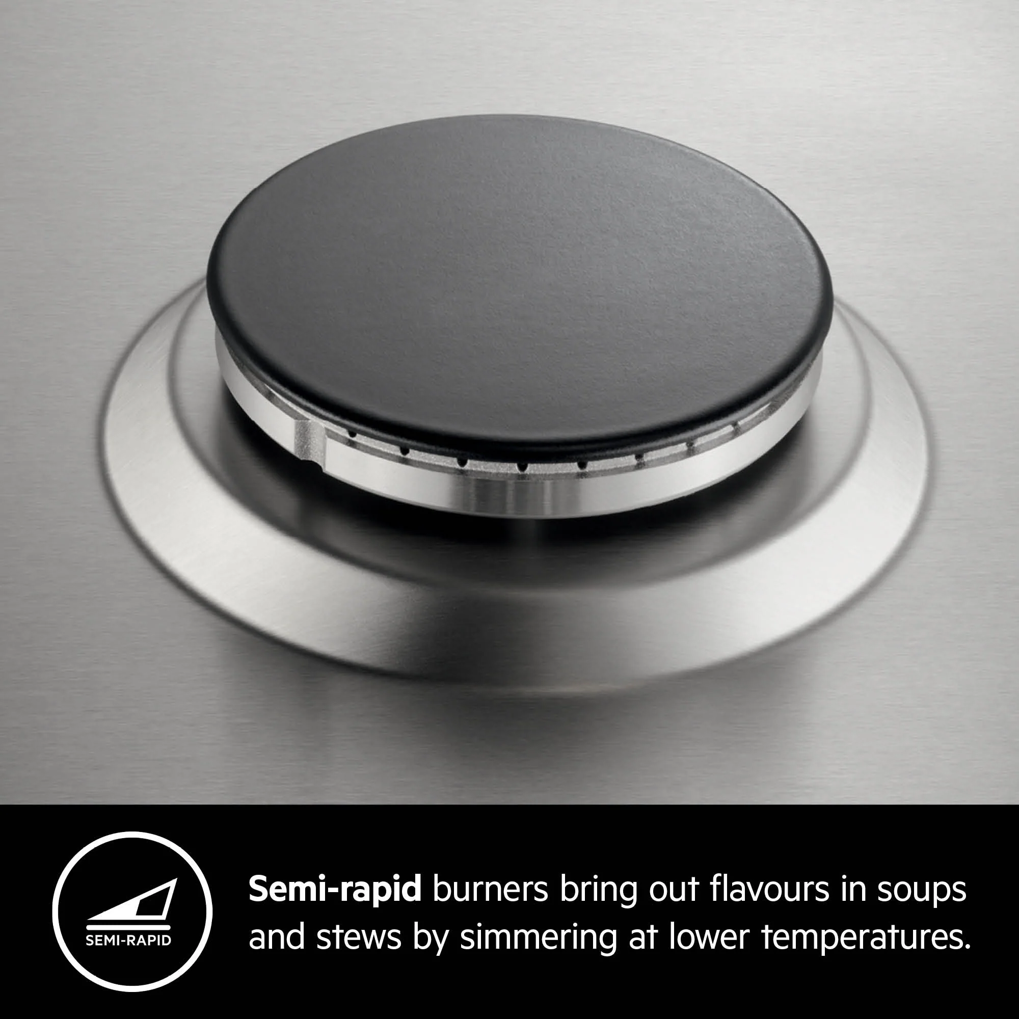 AEG Built-in Gas Hob 60cm, 4 Burner, Stainless Steel, Black, HGB64420SM - Image 3