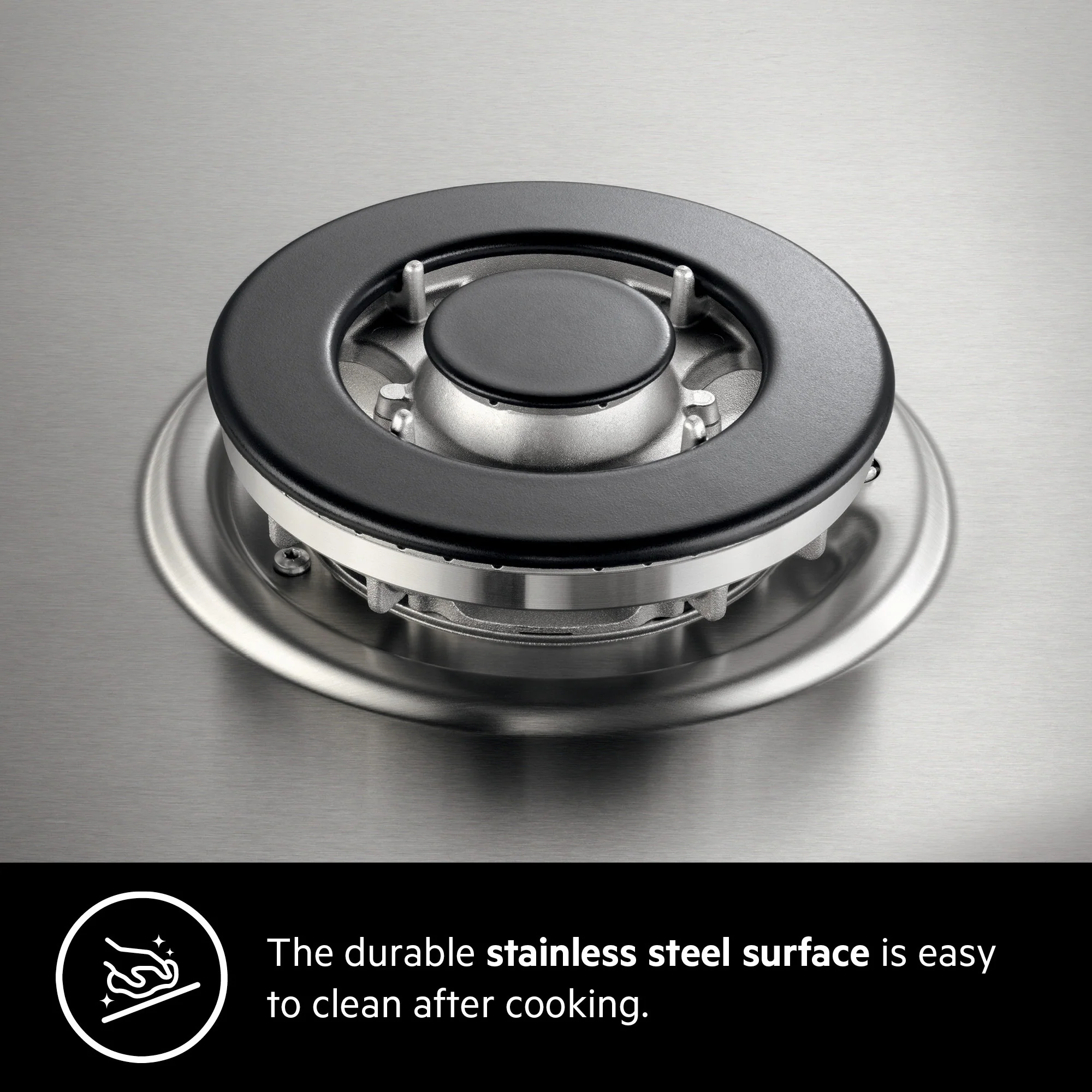 AEG Built-in Gas Hob 60cm, 4 Burner, Stainless Steel, Black, HGB64420SM - Image 4