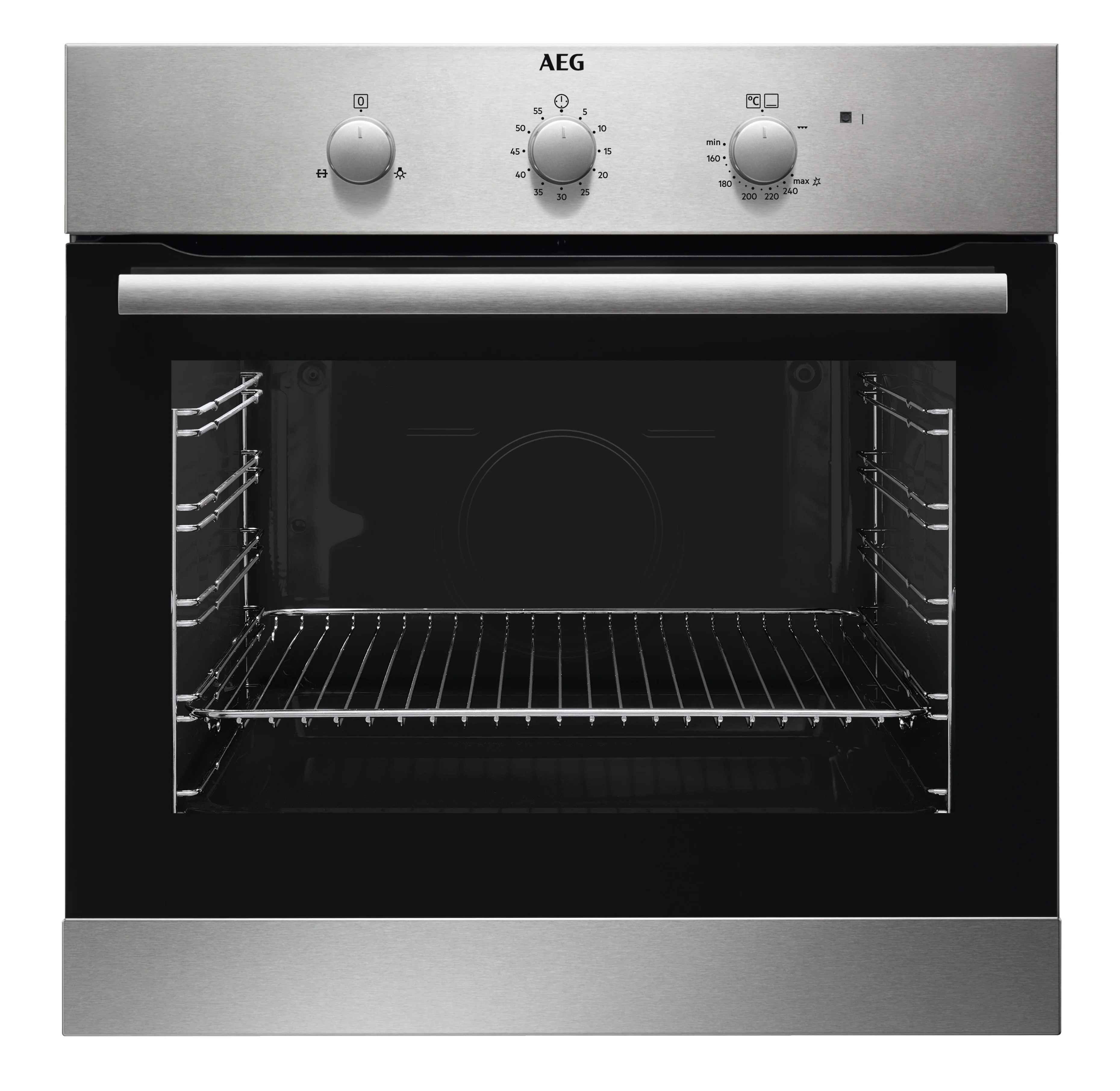 AEG Built-in Gas Oven 60cm, Easy-clean, XL baking tray, Thermic Air system, Black, BGB101011M