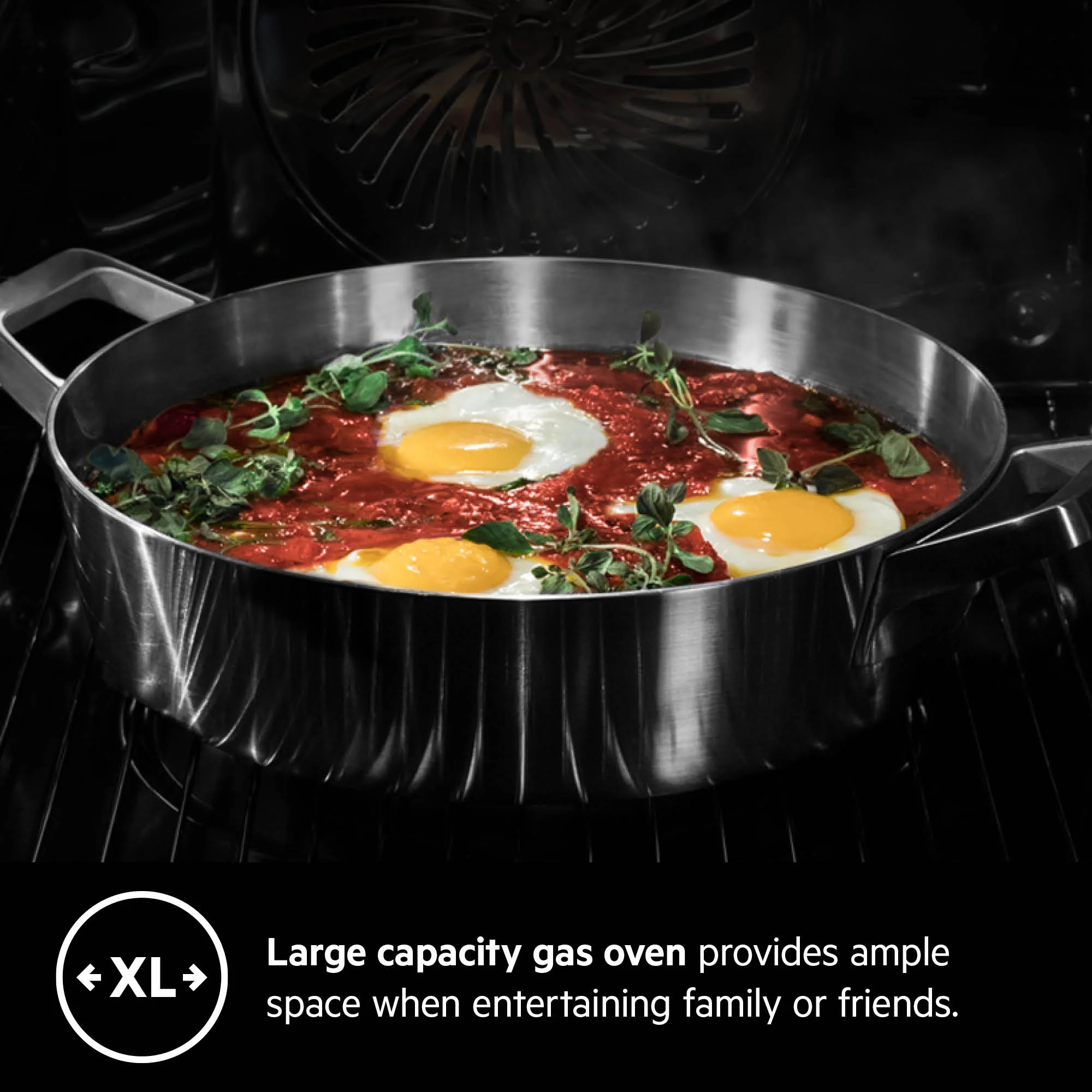 AEG Built-in Gas Oven 60cm, Easy-clean, XL baking tray, Thermic Air system, Black, BGB101011M - Image 5