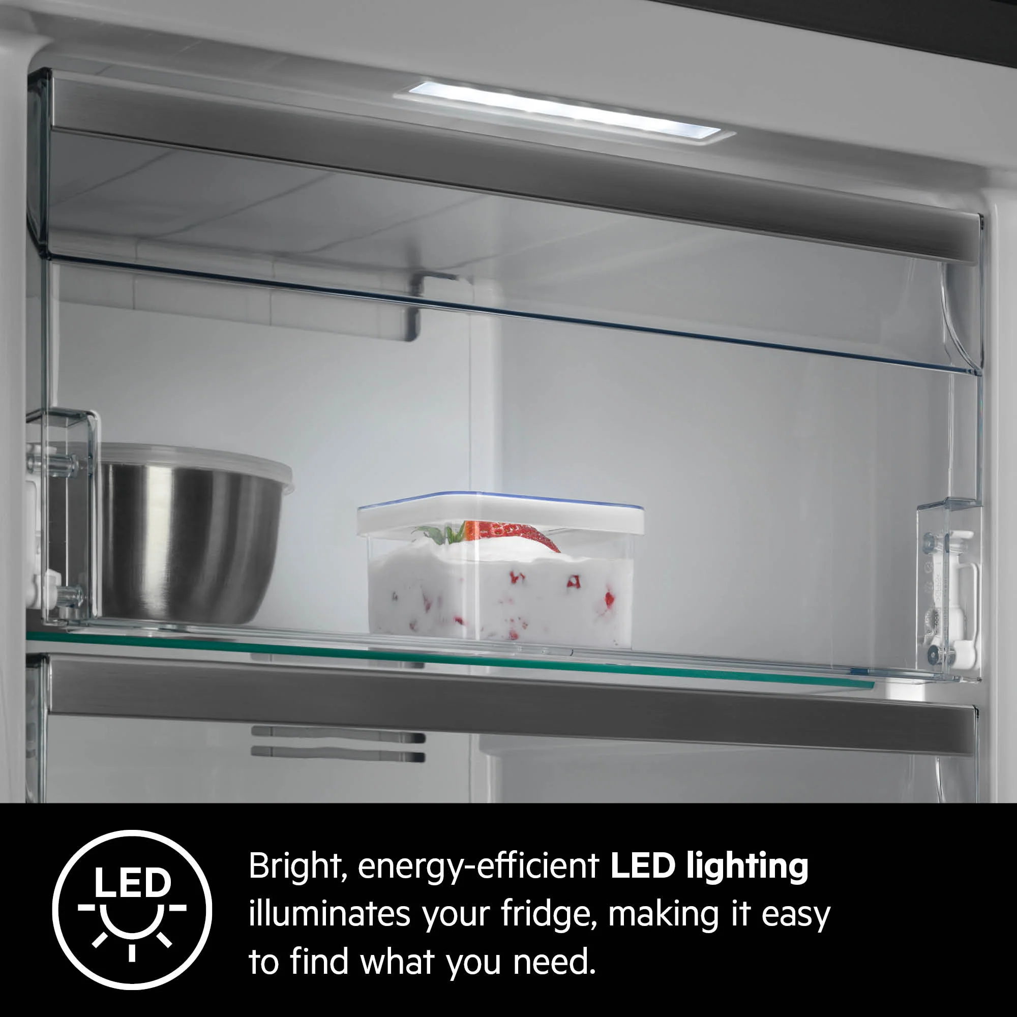 AEG Built-in Refrigerator 310 Litre, No-Frost, inverter Compressor, Tempered glass, Digital Control, White, SKE81811DC - Image 5