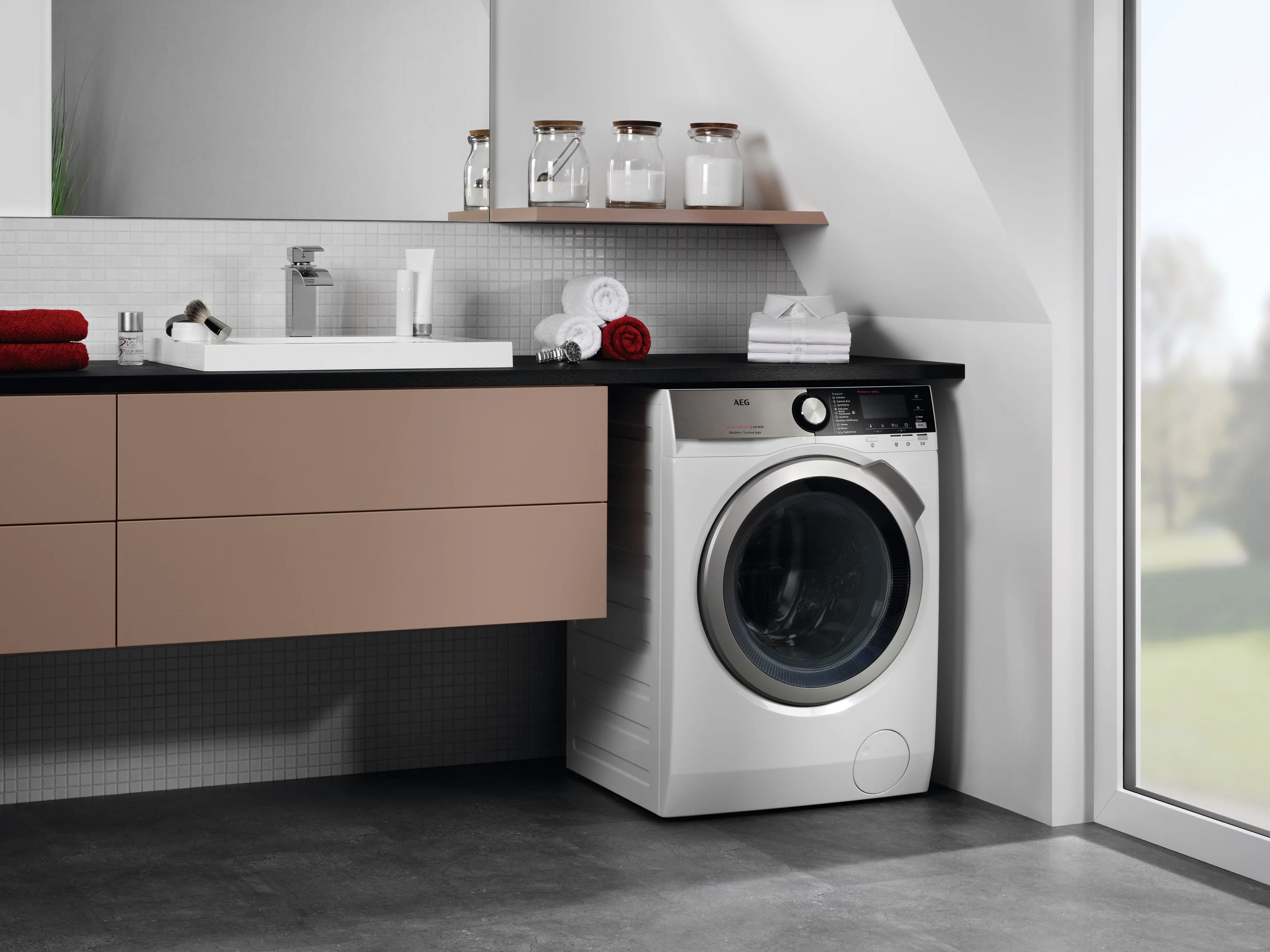 AEG Standalone Front Load Washer Dryer 10 kg, Free standing, Prosense technology, Stain Removal, Eco Wash, White, LWX8C1612W - Image 3