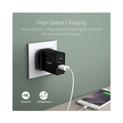 Anker 24W 2-Port USB Wall Charger Black - Image 4