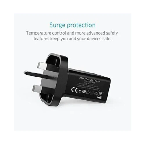 Anker 24W 2-Port USB Wall Charger Black - Image 5