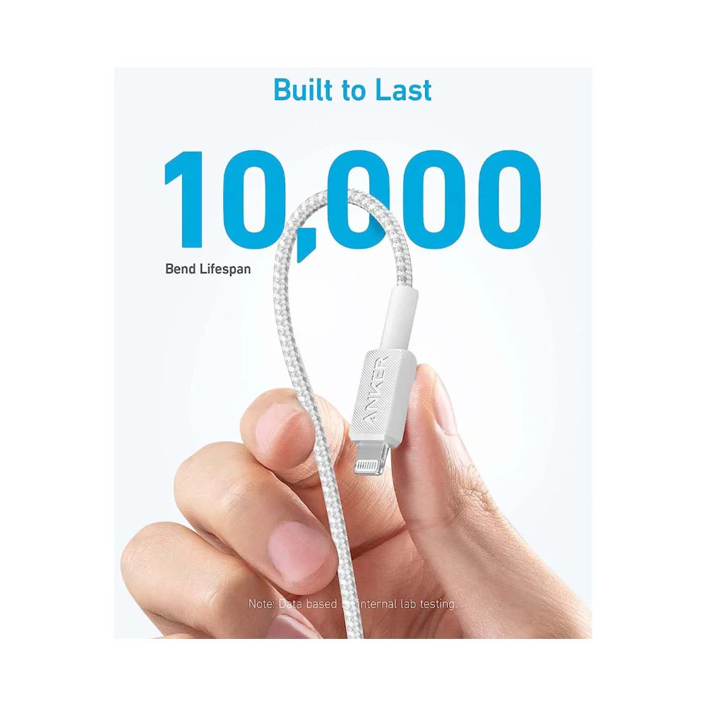 Anker Data Sync and Charge Cable Lightning To USB-C CBL 0.9m White - Image 3