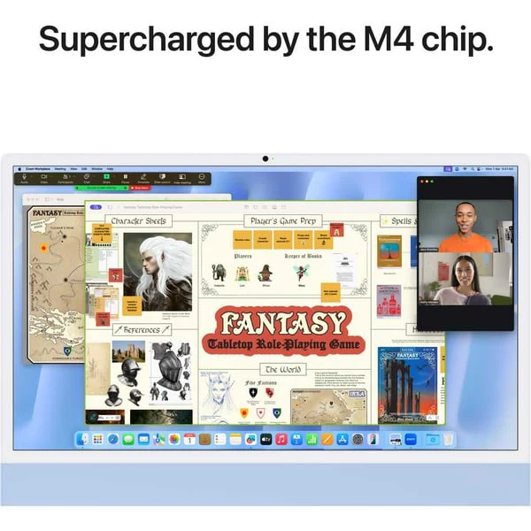 Apple iMac 24-inch (2024), M4 chip with 10-core CPU, 16GB RAM, 256GB SSD, 10-core GPU, 4.5K Retina Display, English Keyboard, UAE Version, Blue, MWV13ZS/A - Image 5