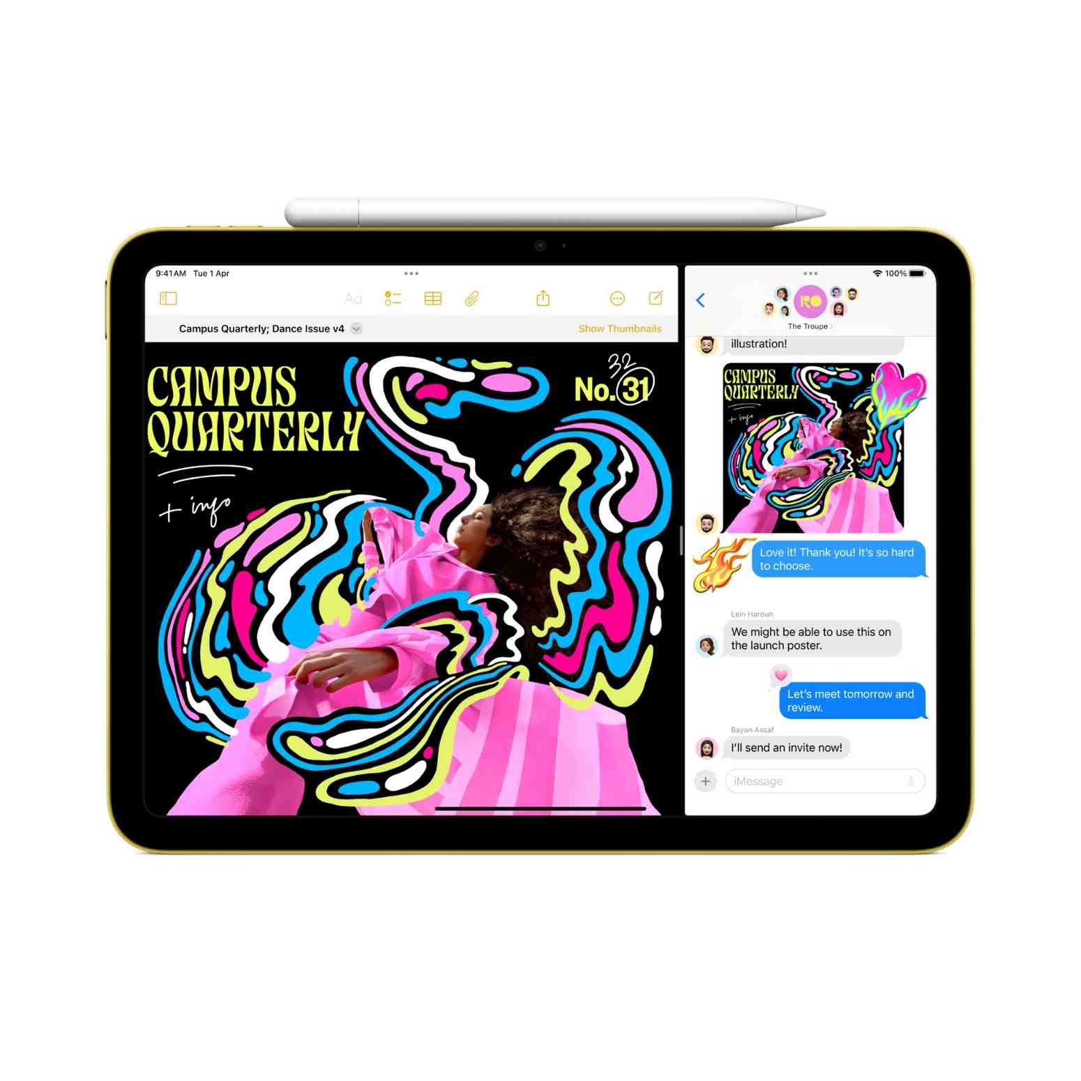 Apple iPad 11th Generation A16 Chip, 128GB Storage, Wi-Fi, 11-inch display, Yellow, UAE Version - Image 4