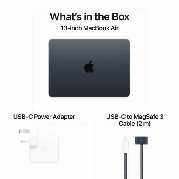 Apple Macbook Air 13-inch (2024), M2 chip with 8-core CPU, 16GB RAM, 256GB SSD, 8-core GPU, 13.6-inch Liquid Retina XDR display, Arb-Eng Keyboard, UAE Version, Midnight, MC7X4AB/A - Image 9