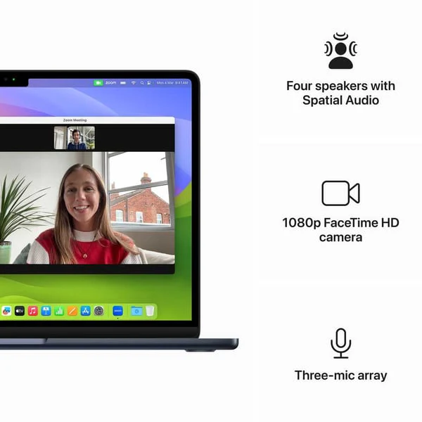Apple Macbook Air 13-inch (2024), M3 chip with 8-core CPU, 16GB RAM, 256GB SSD, 8-core GPU, 13.6-inch Liquid Retina XDR display, English Keyboard, UAE Version, Midnight, MC8K4ZS/A - Image 6