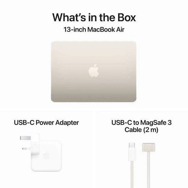 Apple Macbook Air 13-inch (2024), M3 chip with 8-core CPU, 24GB RAM, 512GB SSD, 10-core GPU, 13.6-inch Liquid Retina XDR display, Arb-Eng Keyboard, UAE Version, Starlight, MC8P4AB/A - Image 9