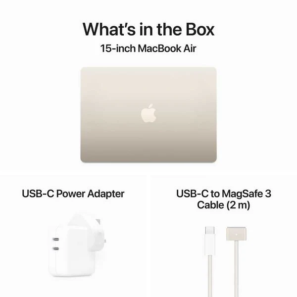 Apple Macbook Air 15-inch (2024), M3 chip with 8-core CPU, 16GB RAM, 256GB SSD, 10-core GPU, 15.3-inch Liquid Retina XDR display, Arb-Eng Keyboard, UAE Version, Starlight, MC9F4AB/A - Image 9