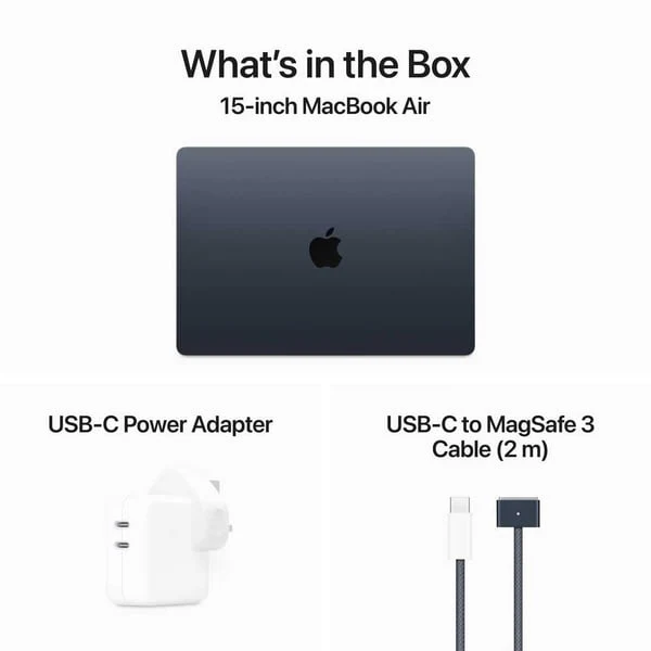 Apple Macbook Air 15-inch (2024), M3 chip with 8-core CPU, 16GB RAM, 256GB SSD, 10-core GPU, 15.3-inch Liquid Retina XDR display, English Keyboard, UAE Version, Midnight, MC9G4ZS/A - Image 9
