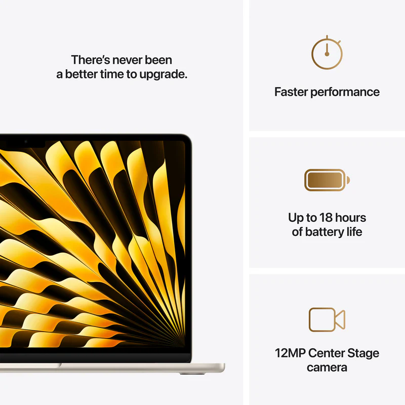 Apple MacBook Air 13, 13.6-inch display, M4, 16GB RAM, 256GB Storage, English-Arabic Keyboard, Starlight (2025) - Image 10