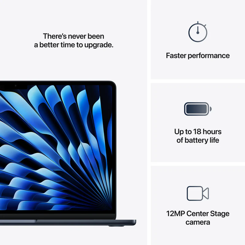 Apple MacBook Air 13, 13.6-inch display, M4, 16GB RAM, 512GB Storage, English-Arabic Keyboard, Midnight (2025) - Image 10