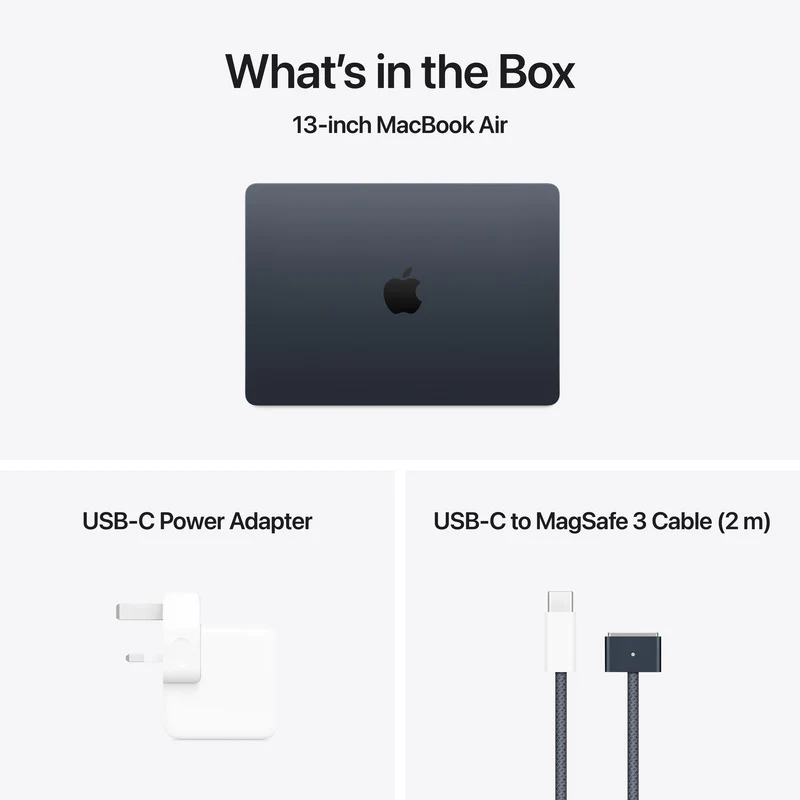 Apple MacBook Air 13, 13.6-inch display, M4, 16GB RAM, 512GB Storage, English-Arabic Keyboard, Midnight (2025) - Image 11