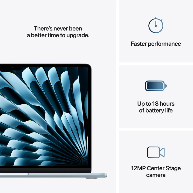 Apple MacBook Air 13, 13.6-inch display, M4, 16GB RAM, 256GB Storage, English-Arabic Keyboard, Sky Blue (2025) - Image 10