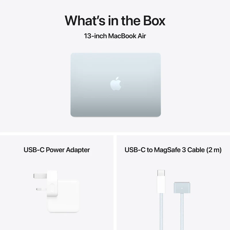 Apple MacBook Air 13, 13.6-inch display, M4, 16GB RAM, 256GB Storage, English-Arabic Keyboard, Sky Blue (2025) - Image 11