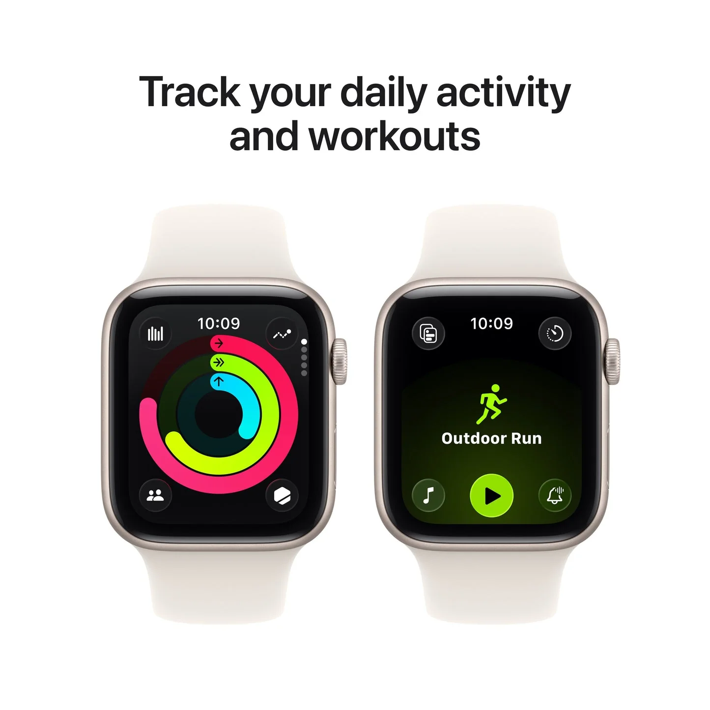 Apple Watch SE 3 GPS 40mm, Starlight Aluminium Case with Starlight Sport Band, S/M - Image 6