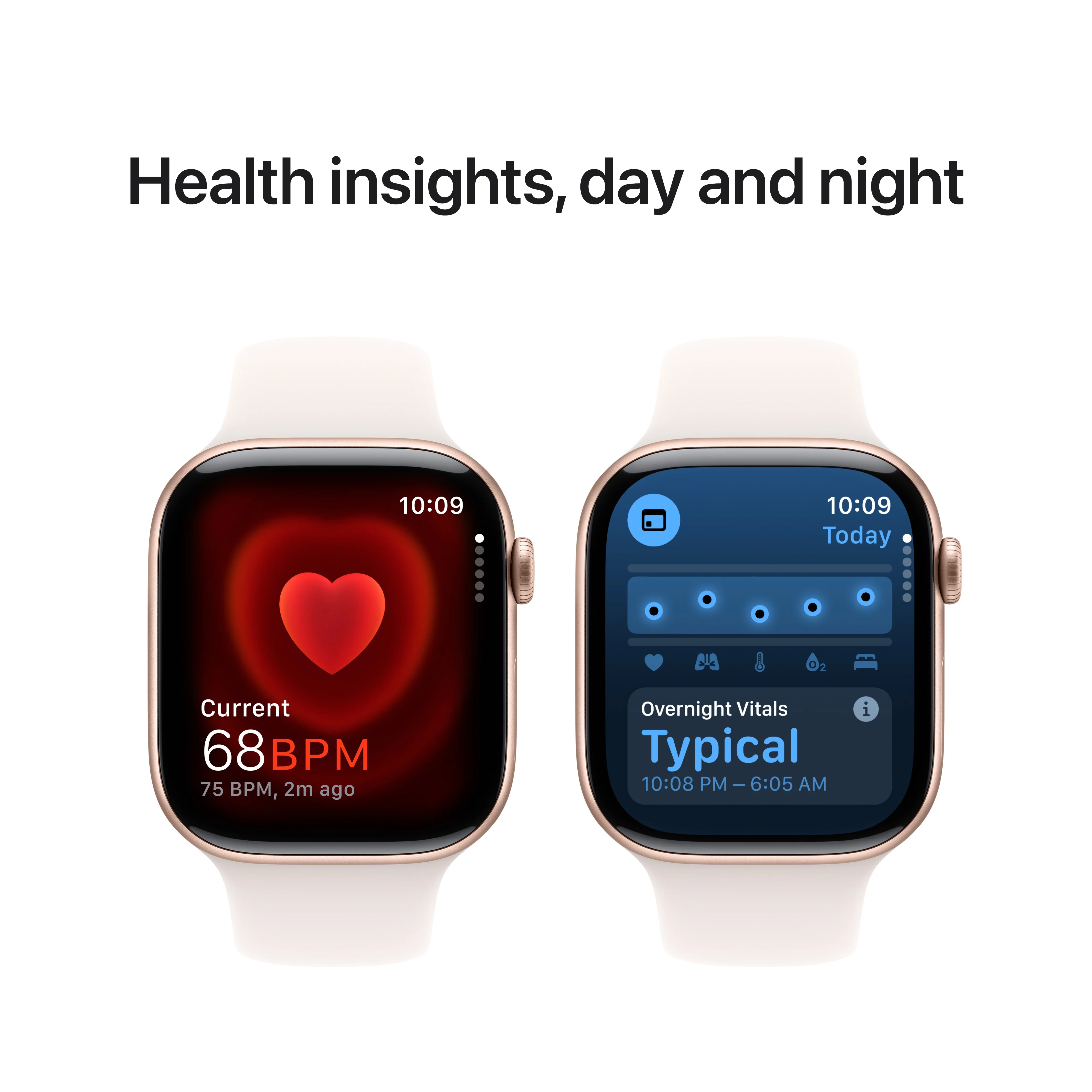 Apple Watch Series 10 GPS 42mm Rose Gold Aluminium Case with Light Blush Sport Band - S/M, MWWH3QA/A - Image 5