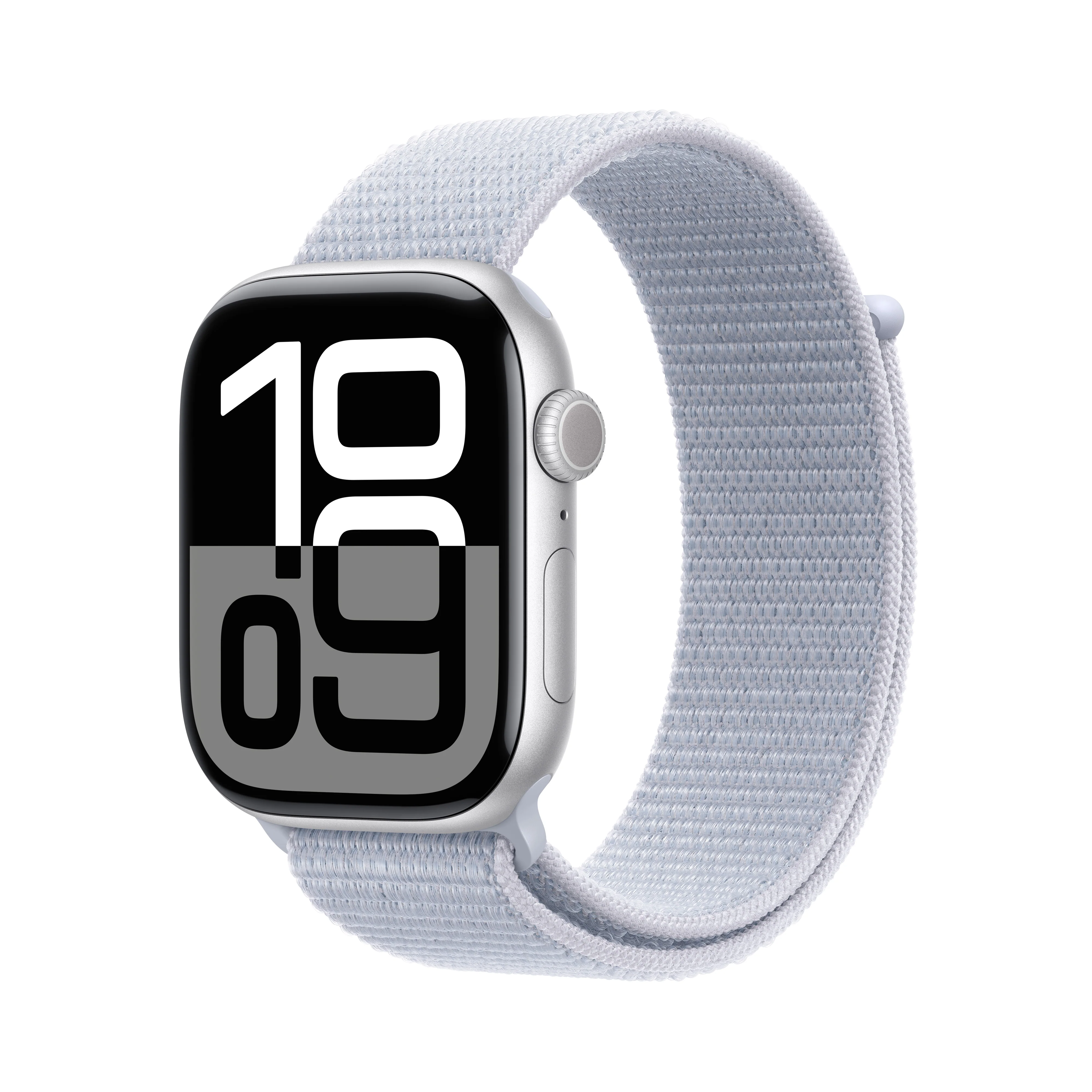 Apple Watch Series 10 GPS 42mm Silver Aluminium Case with Blue Cloud Sport Loop, MWWD3QA/A