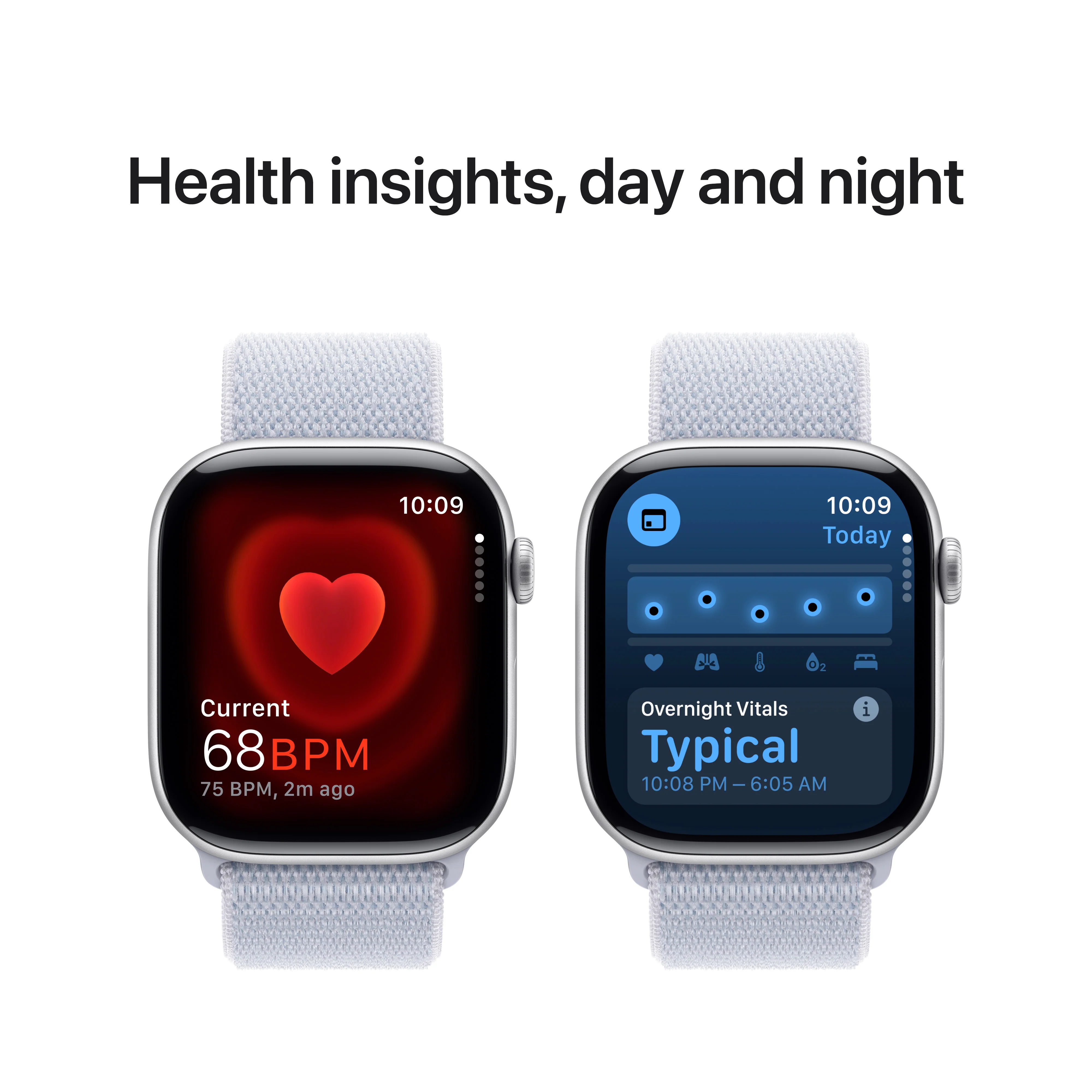 Apple Watch Series 10 GPS 42mm Silver Aluminium Case with Blue Cloud Sport Loop, MWWD3QA/A - Image 5