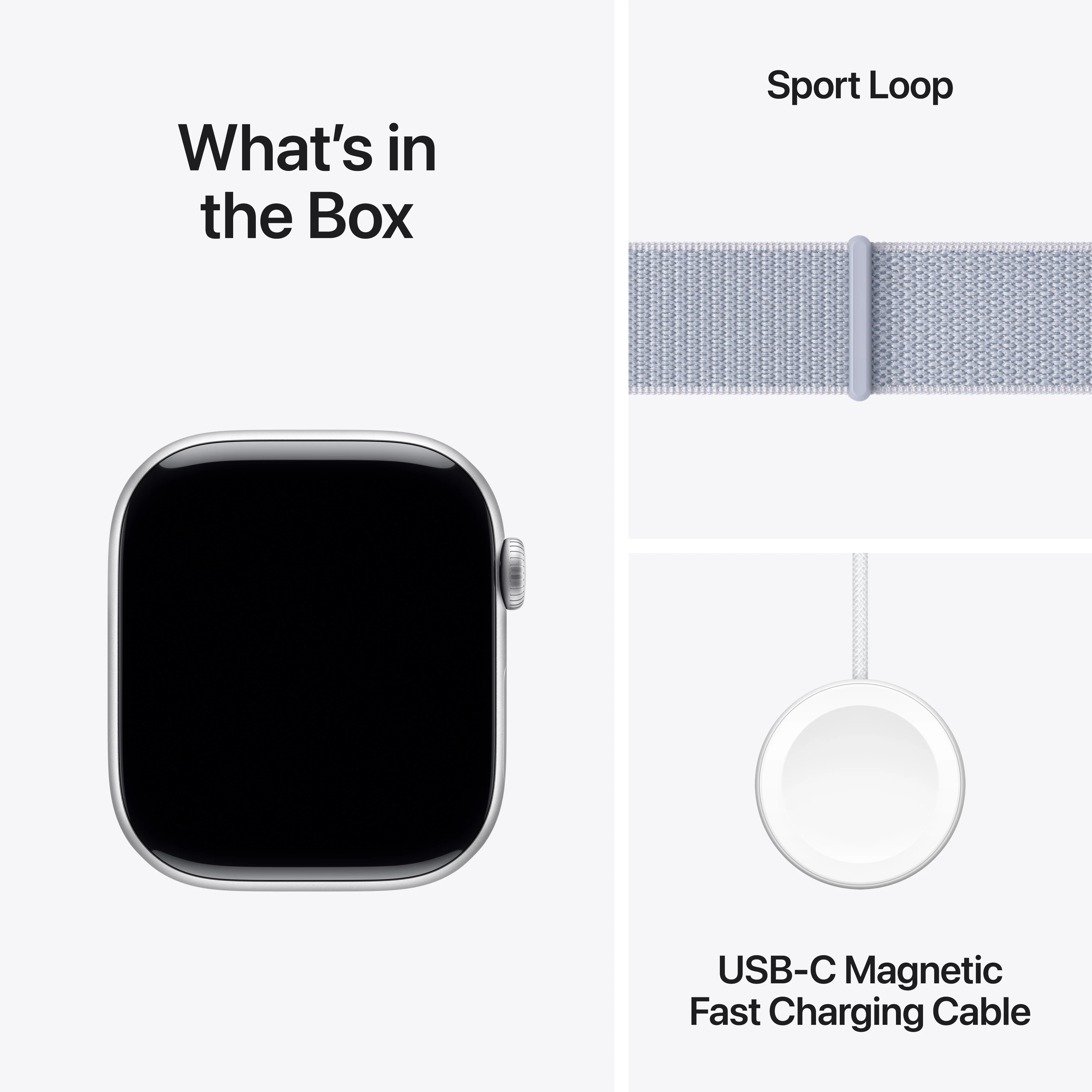 Apple Watch Series 10 GPS 42mm Silver Aluminium Case with Blue Cloud Sport Loop, MWWD3QA/A - Image 9