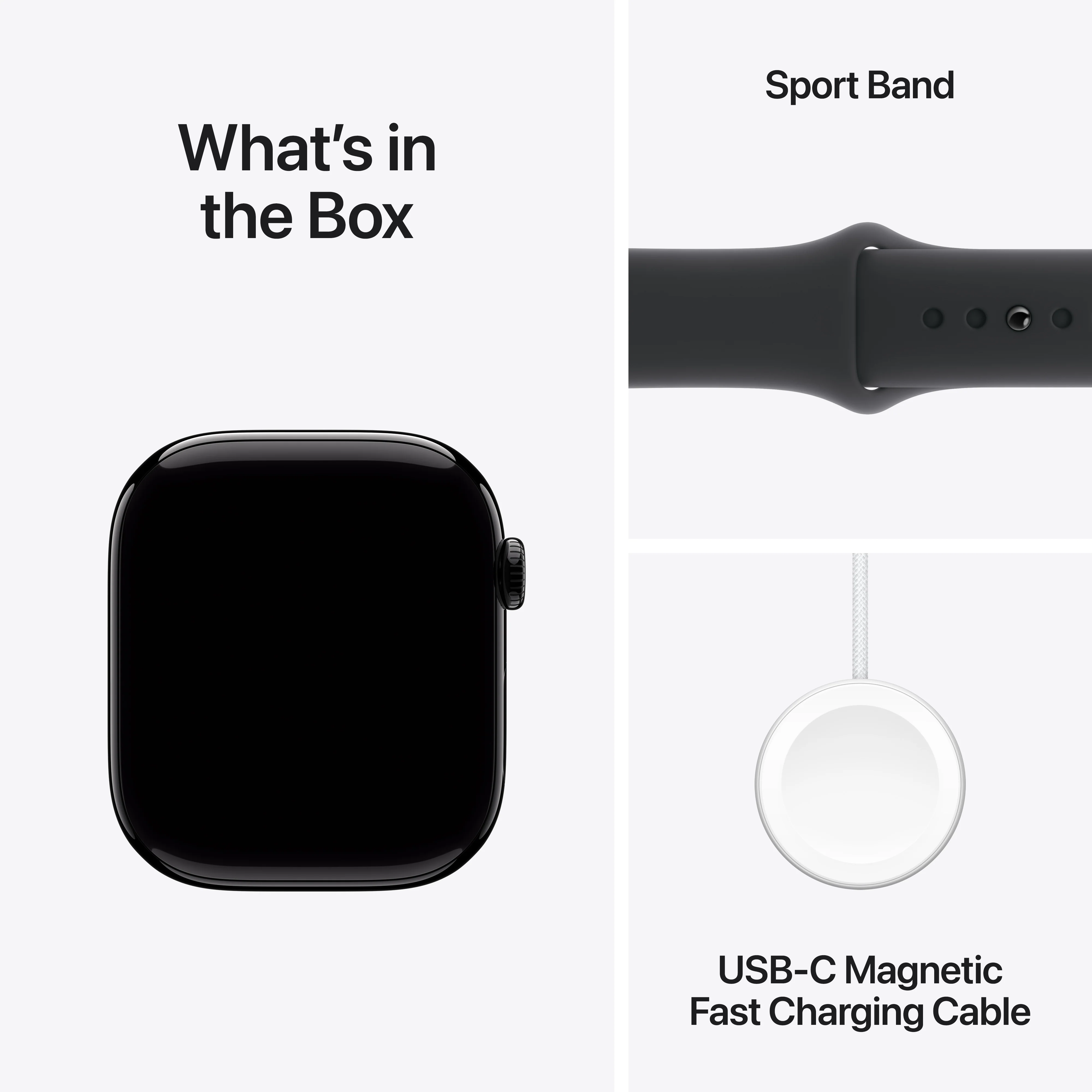Apple Watch Series 10 GPS 46mm Jet Black Aluminium Case with Black Sport Band - M/L, MWWQ3QA/A - Image 9