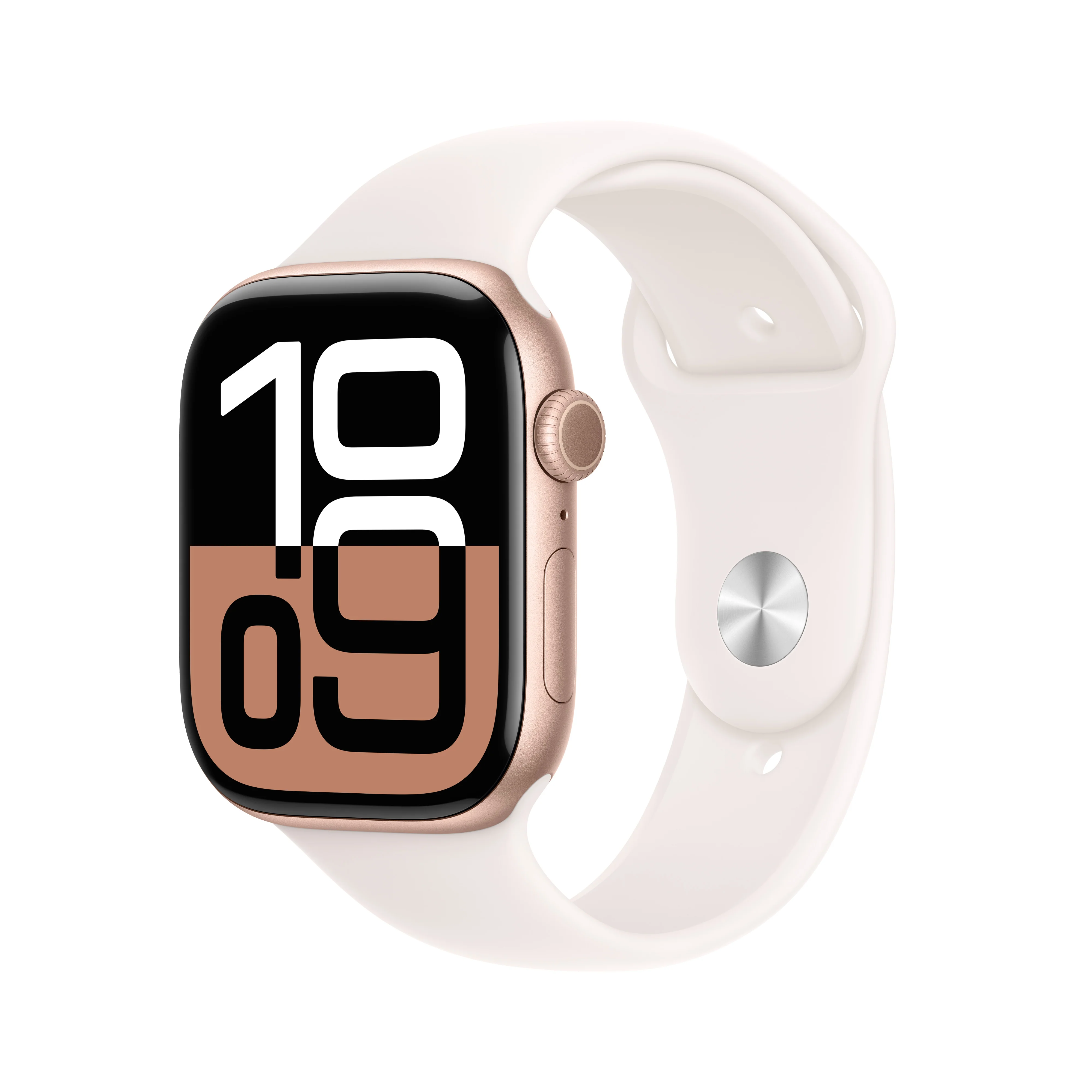Apple Watch Series 10 GPS 46mm Rose Gold Aluminium Case with Light Blush Sport Band - S/M, MWWT3QA/A