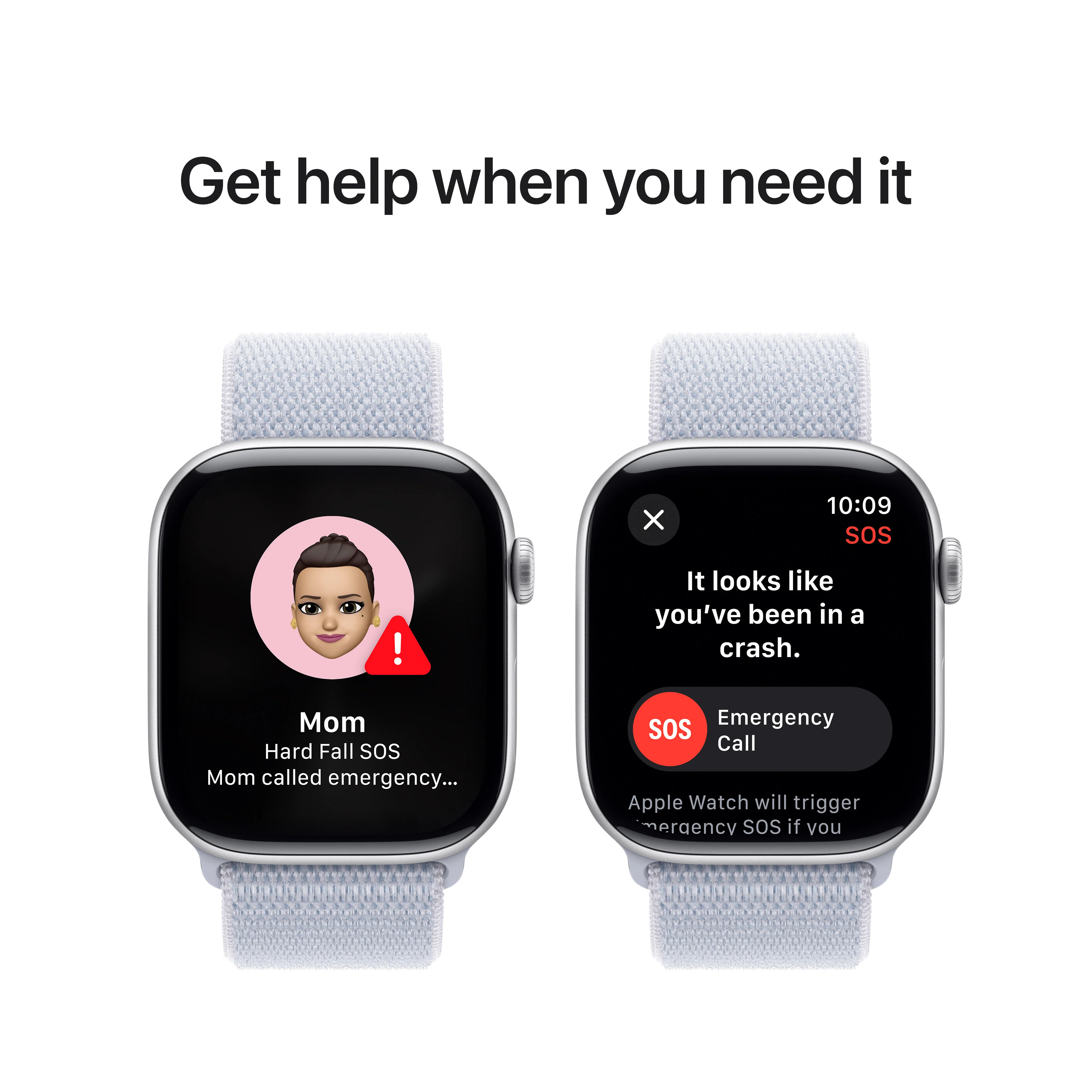 Apple Watch Series 10 GPS 46mm Silver Aluminium Case with Blue Cloud Sport Loop, MWWN3QA/A - Image 6