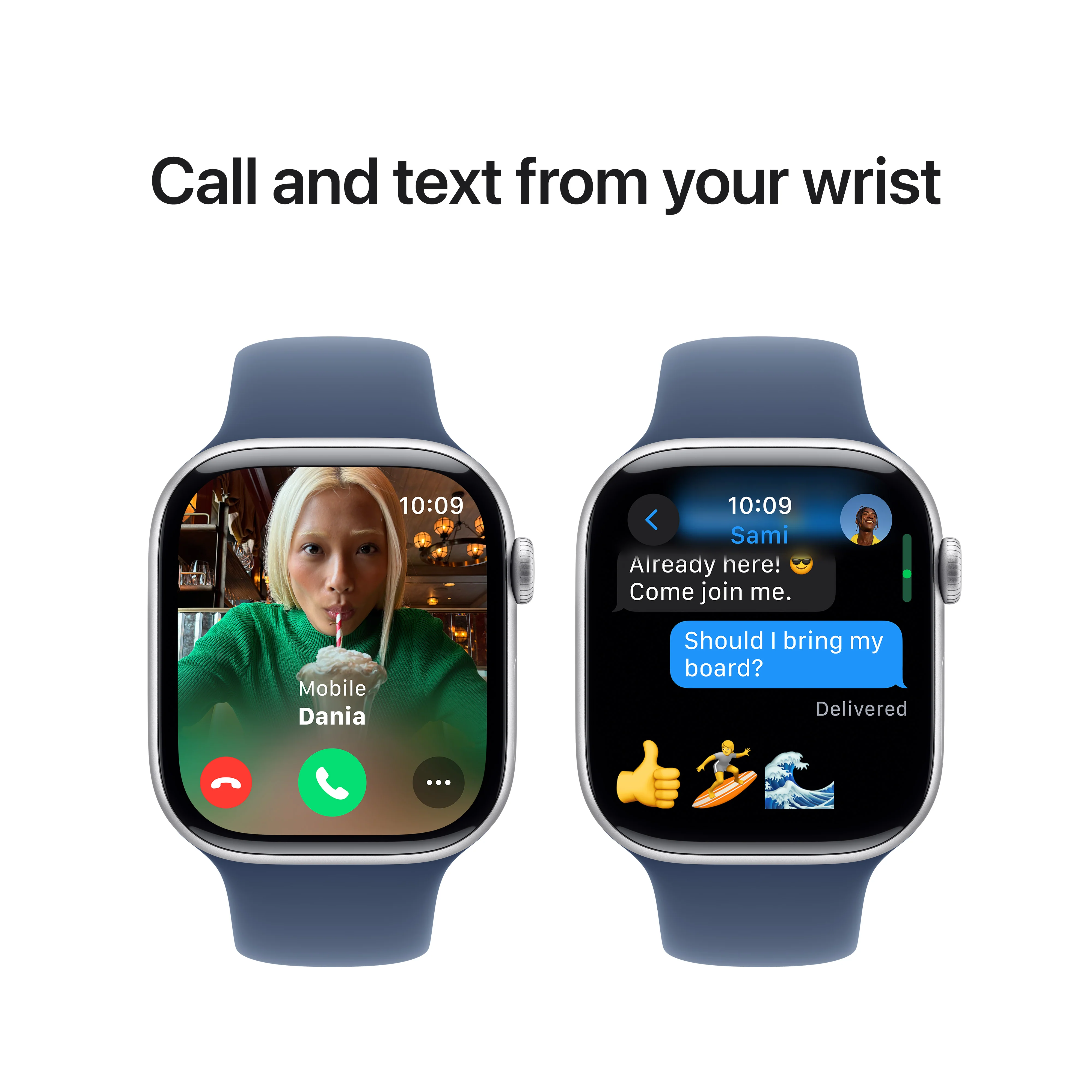Apple Watch Series 10 GPS 46mm Silver Aluminium Case with Denim Sport Band - S/M, MWWL3QA/A - Image 7