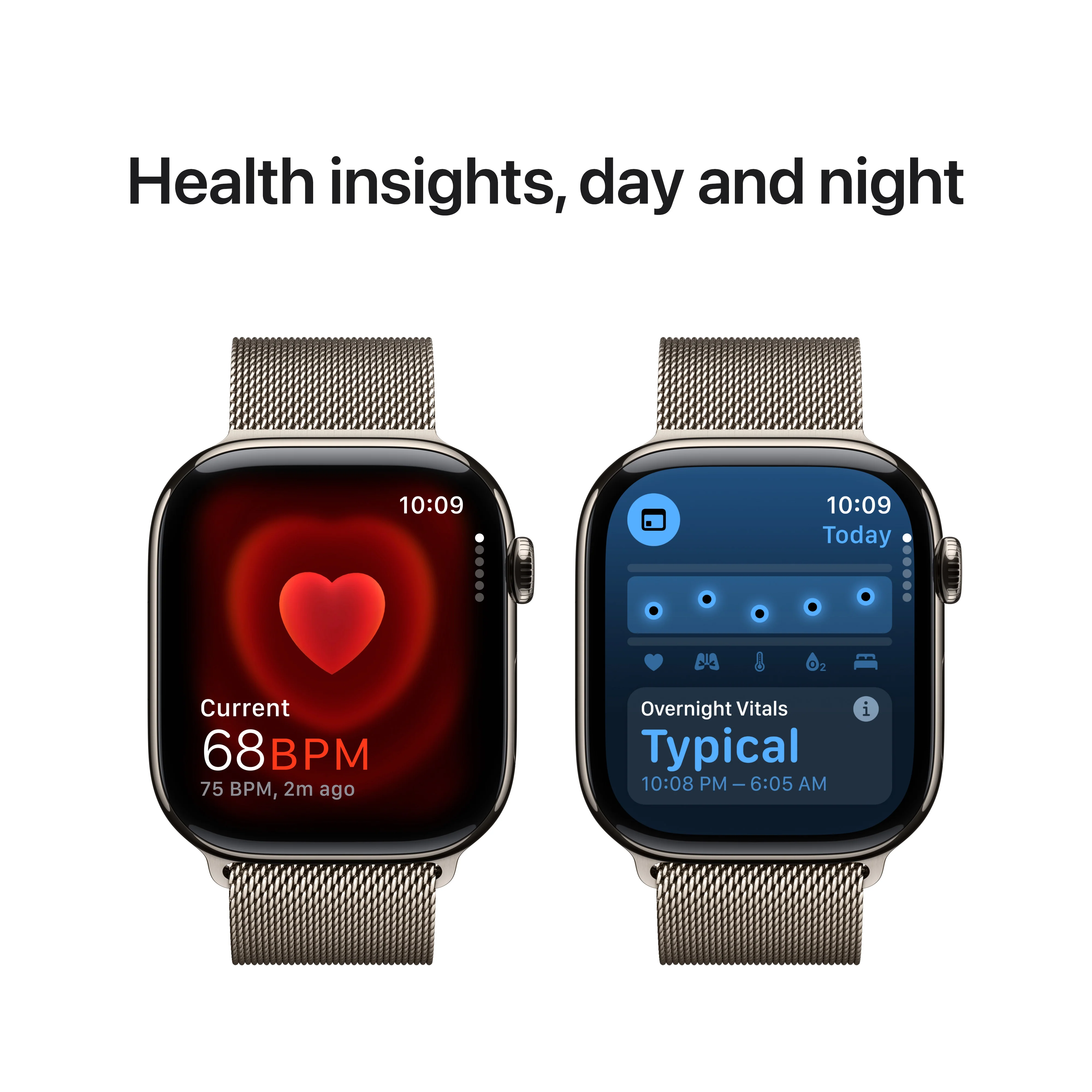 Apple Watch Series 10 GPS + Cellular 42mm Natural Titanium Case with Natural Milanese Loop, MWXF3QA/A - Image 5