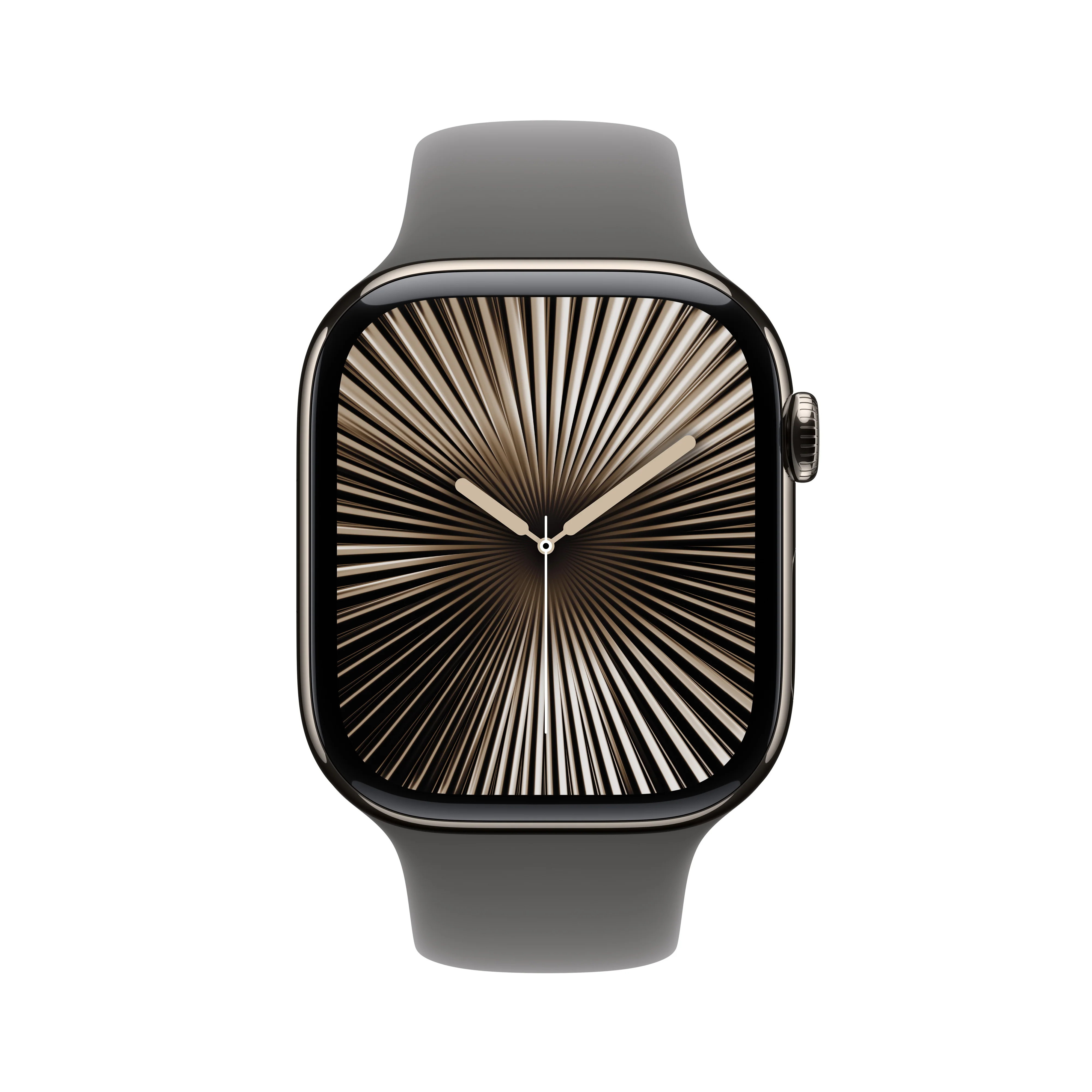 Apple Watch Series 10 GPS + Cellular 42mm Natural Titanium Case with Stone Grey Sport Band - M/L, MWXE3QA/A - Image 2