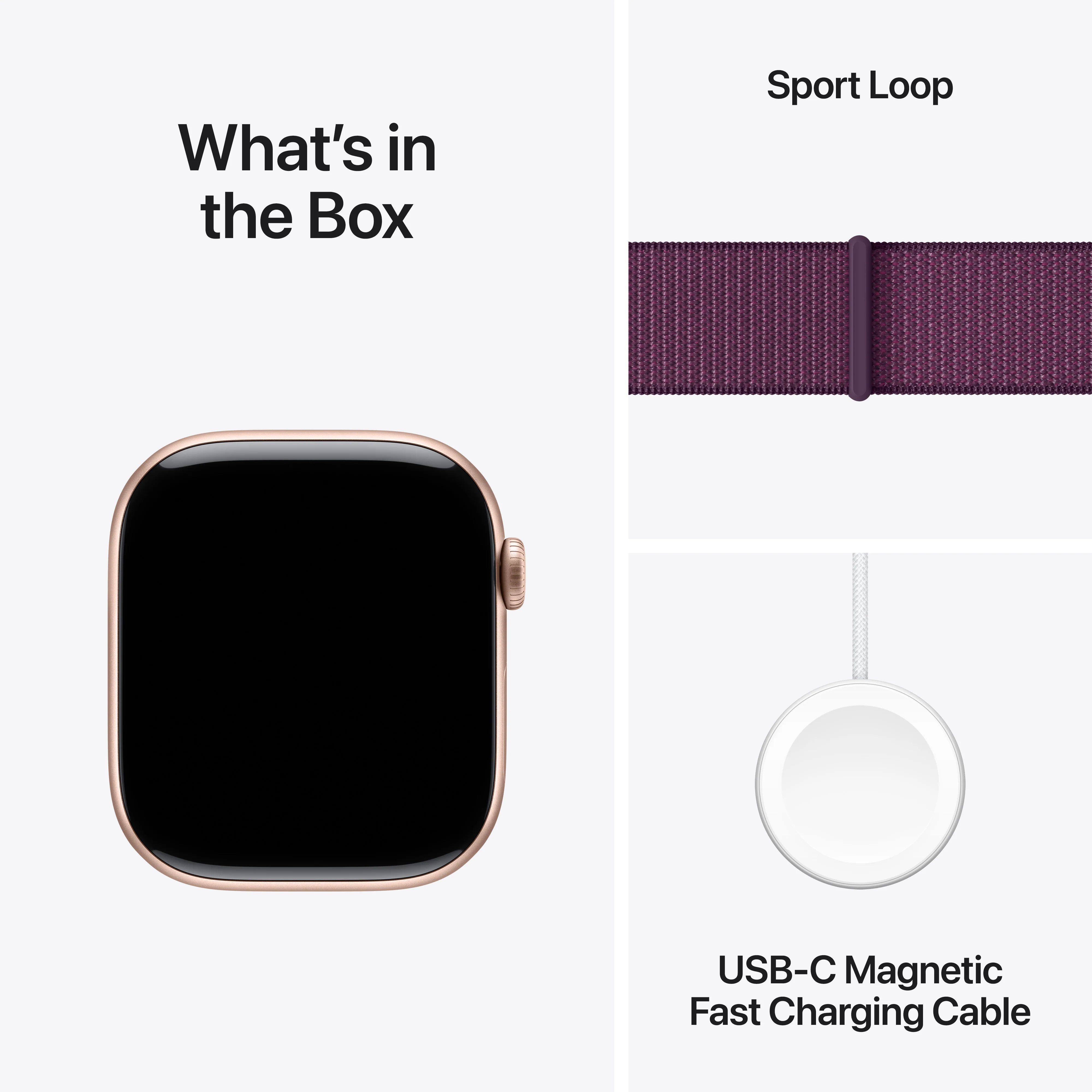Apple Watch Series 10 GPS + Cellular 42mm Rose Gold Aluminium Case with Plum Sport Loop, MWXC3QA/A - Image 9