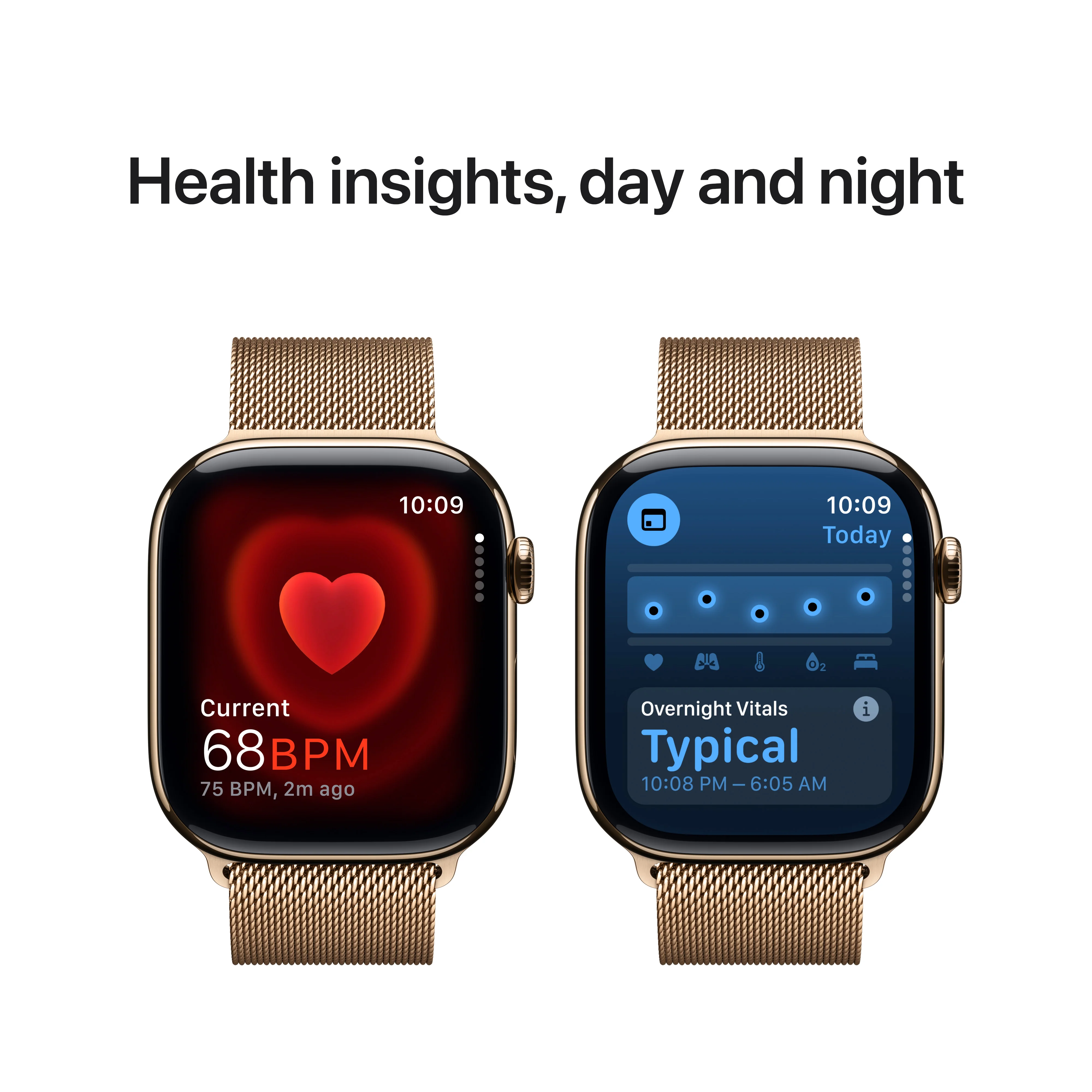 Apple Watch Series 10 GPS + Cellular 46mm Gold Titanium Case with Gold Milanese Loop - M/L, MX003QA/A - Image 5