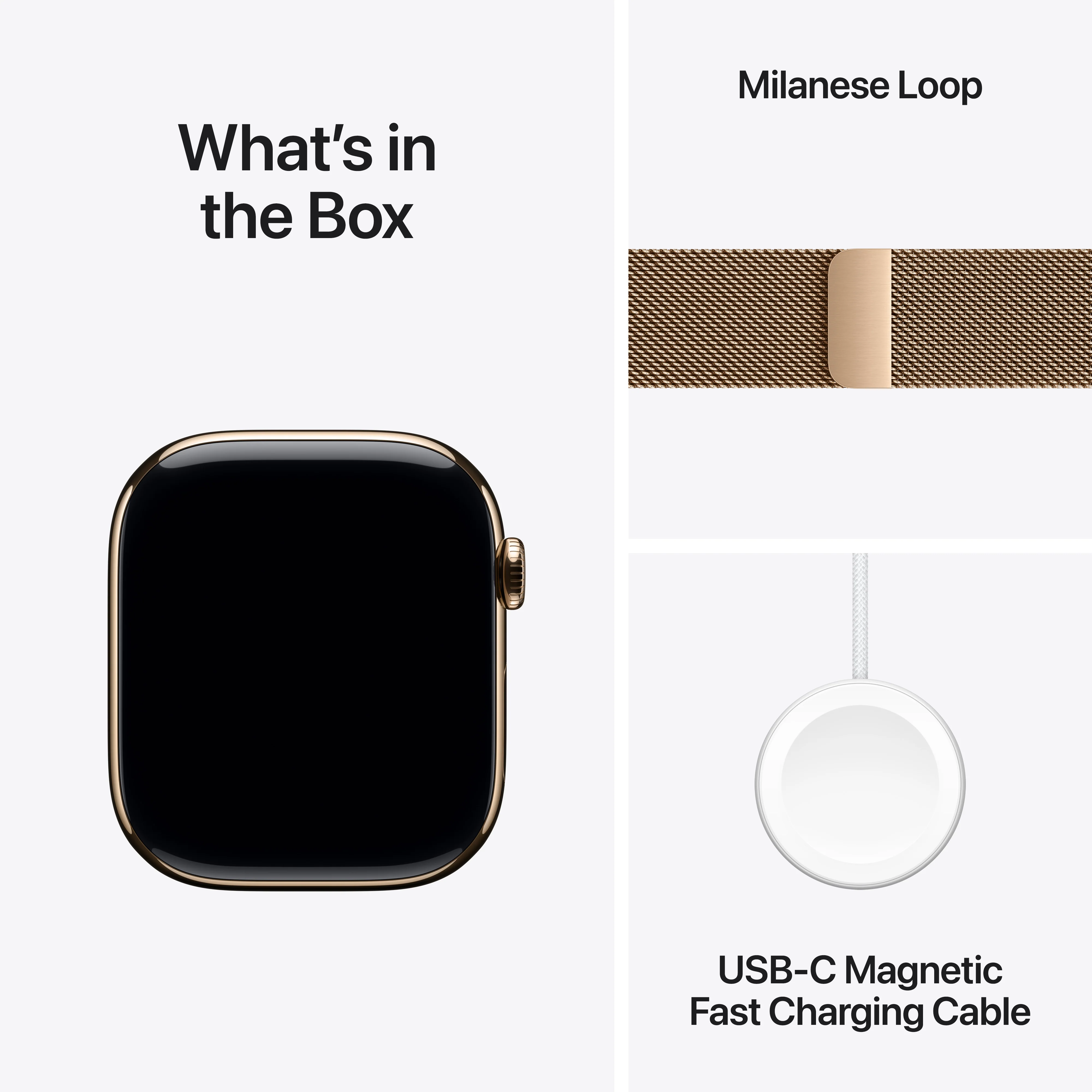 Apple Watch Series 10 GPS + Cellular 46mm Gold Titanium Case with Gold Milanese Loop - M/L, MX003QA/A - Image 9