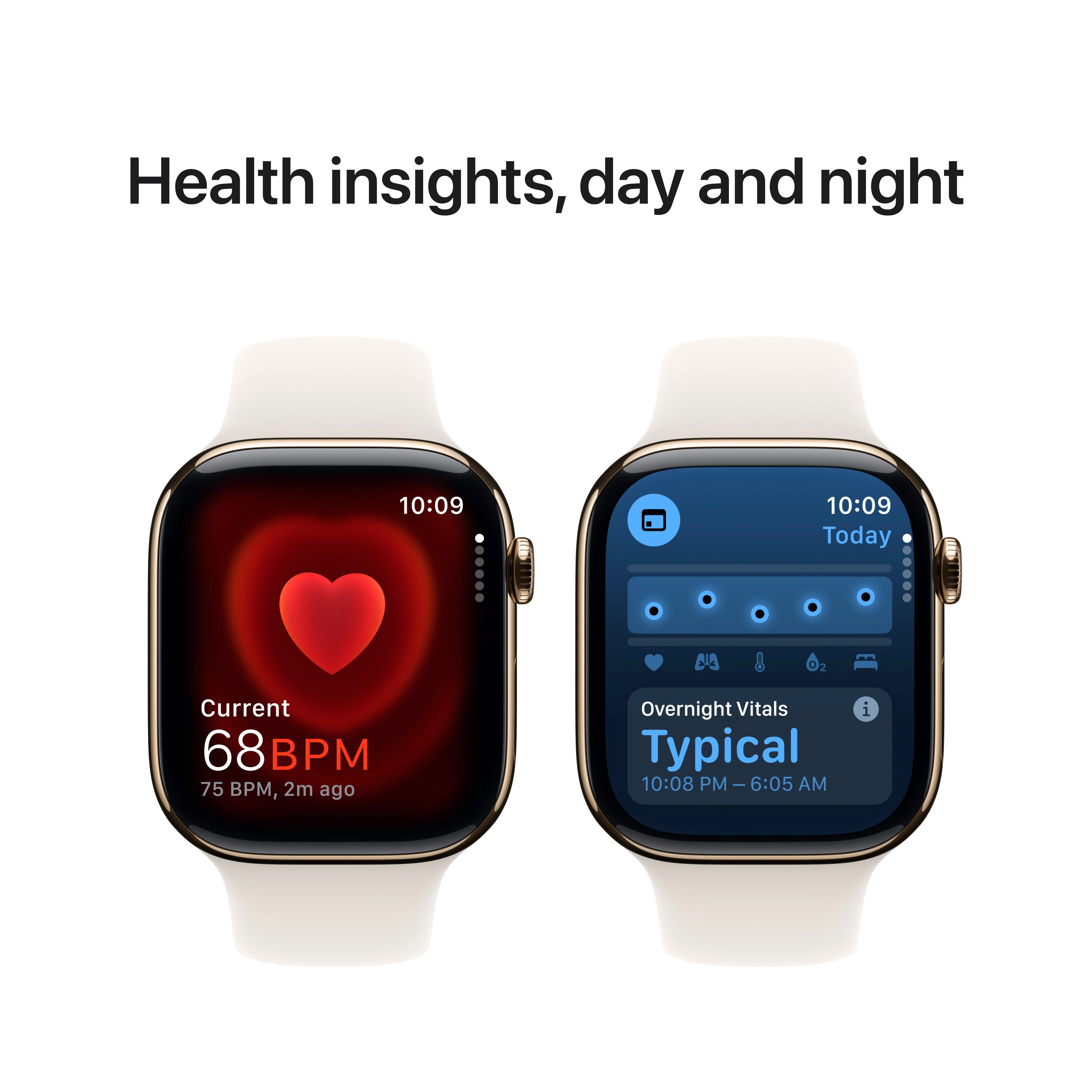 Apple Watch Series 10 GPS + Cellular 46mm Gold Titanium Case with Starlight Sport Band - S/M, MWYX3QA/A - Image 5