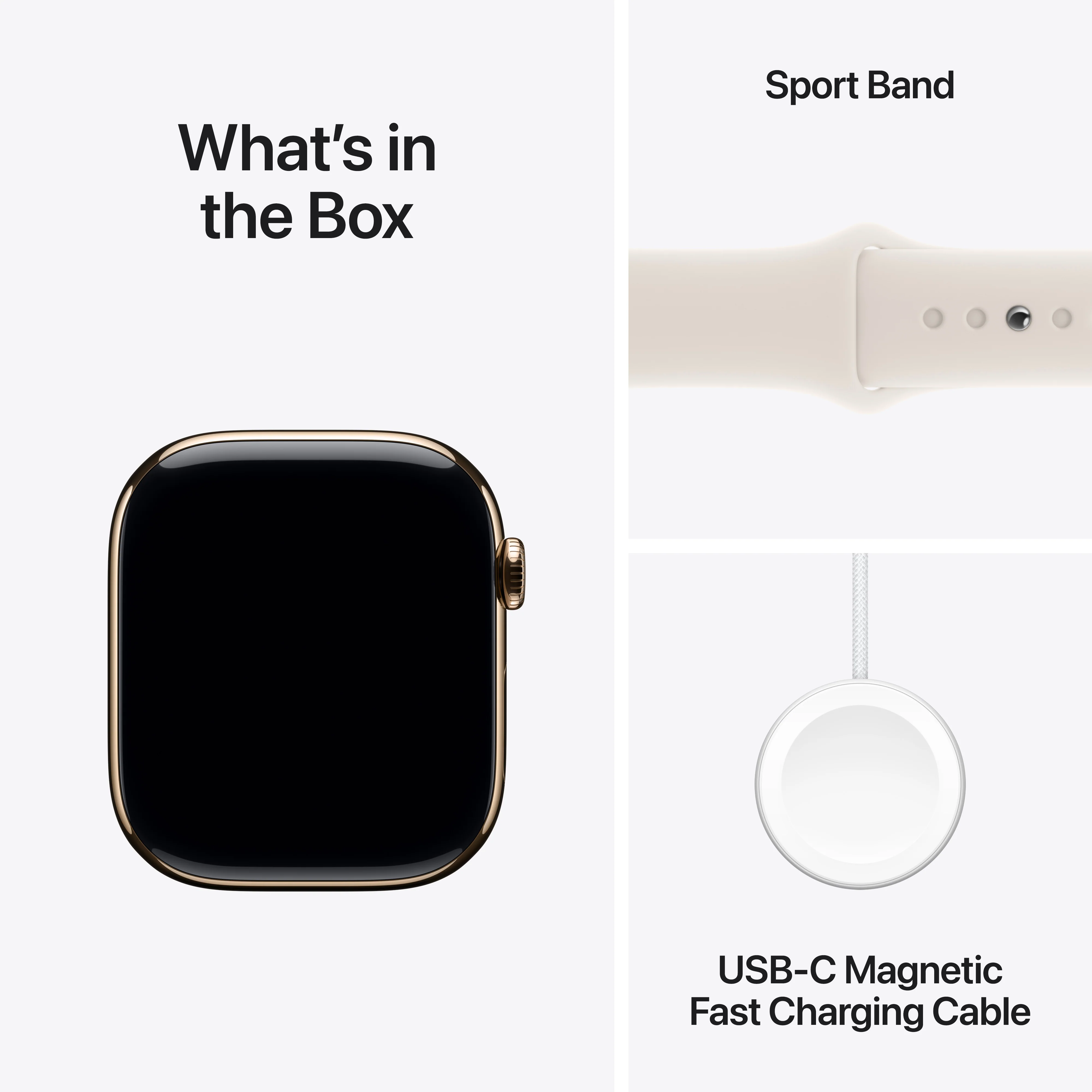 Apple Watch Series 10 GPS + Cellular 46mm Gold Titanium Case with Starlight Sport Band - S/M, MWYX3QA/A - Image 9