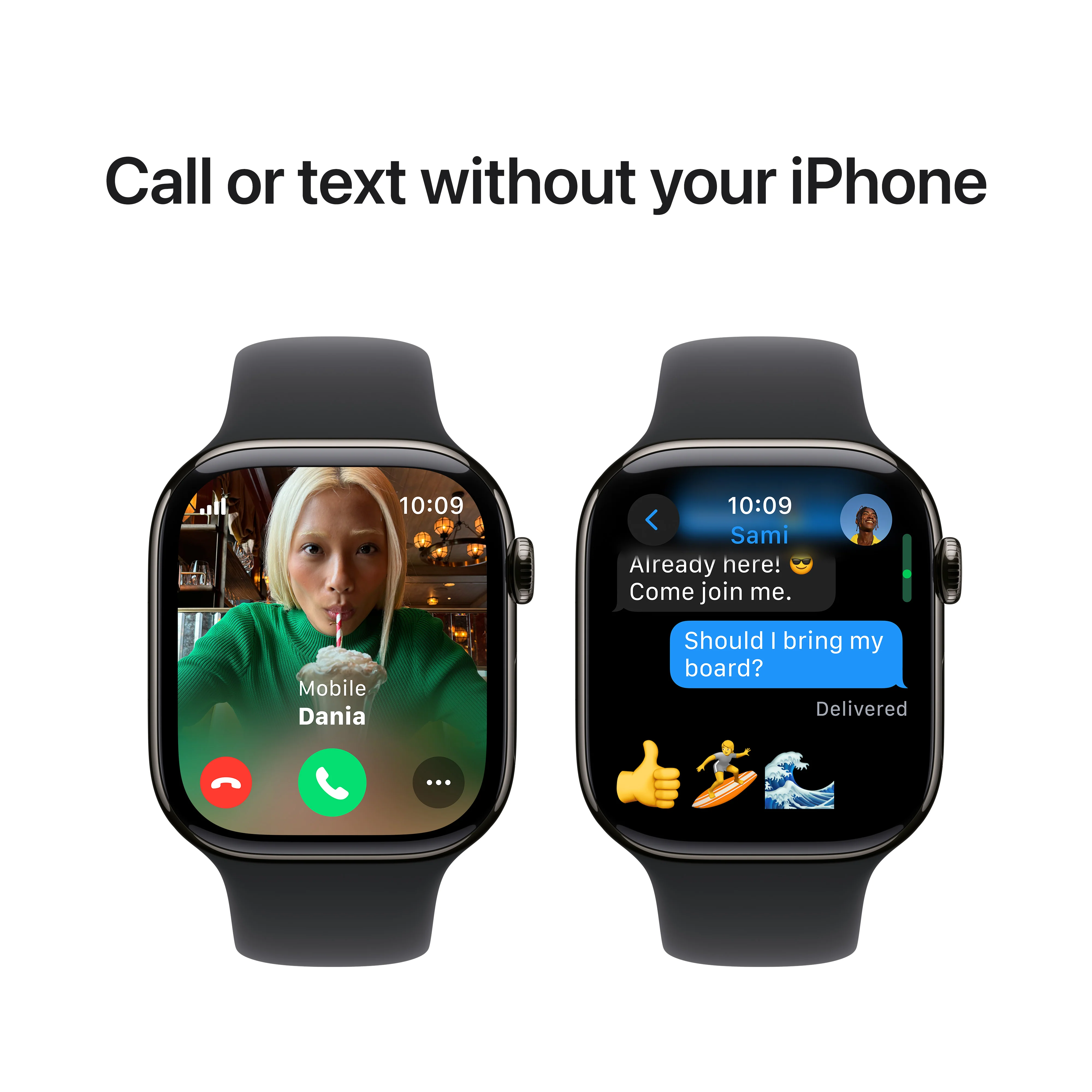 Apple Watch Series 10 GPS + Cellular 46mm Slate Titanium Case with Black Sport Band - M/L, MWYE3QA/A - Image 7