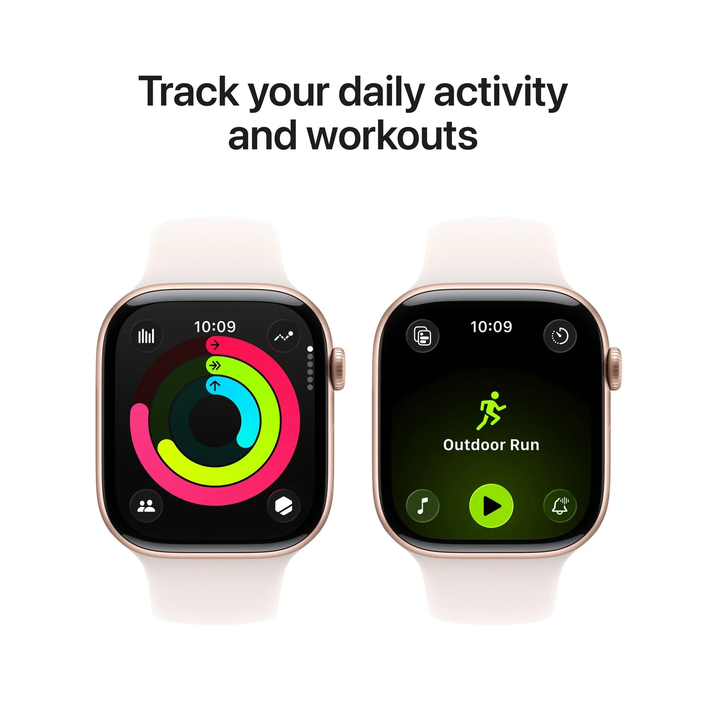 Apple Watch Series 11 GPS 42mm, Rose Gold Aluminium Case with Light Blush Sport Band, S/M - Image 4