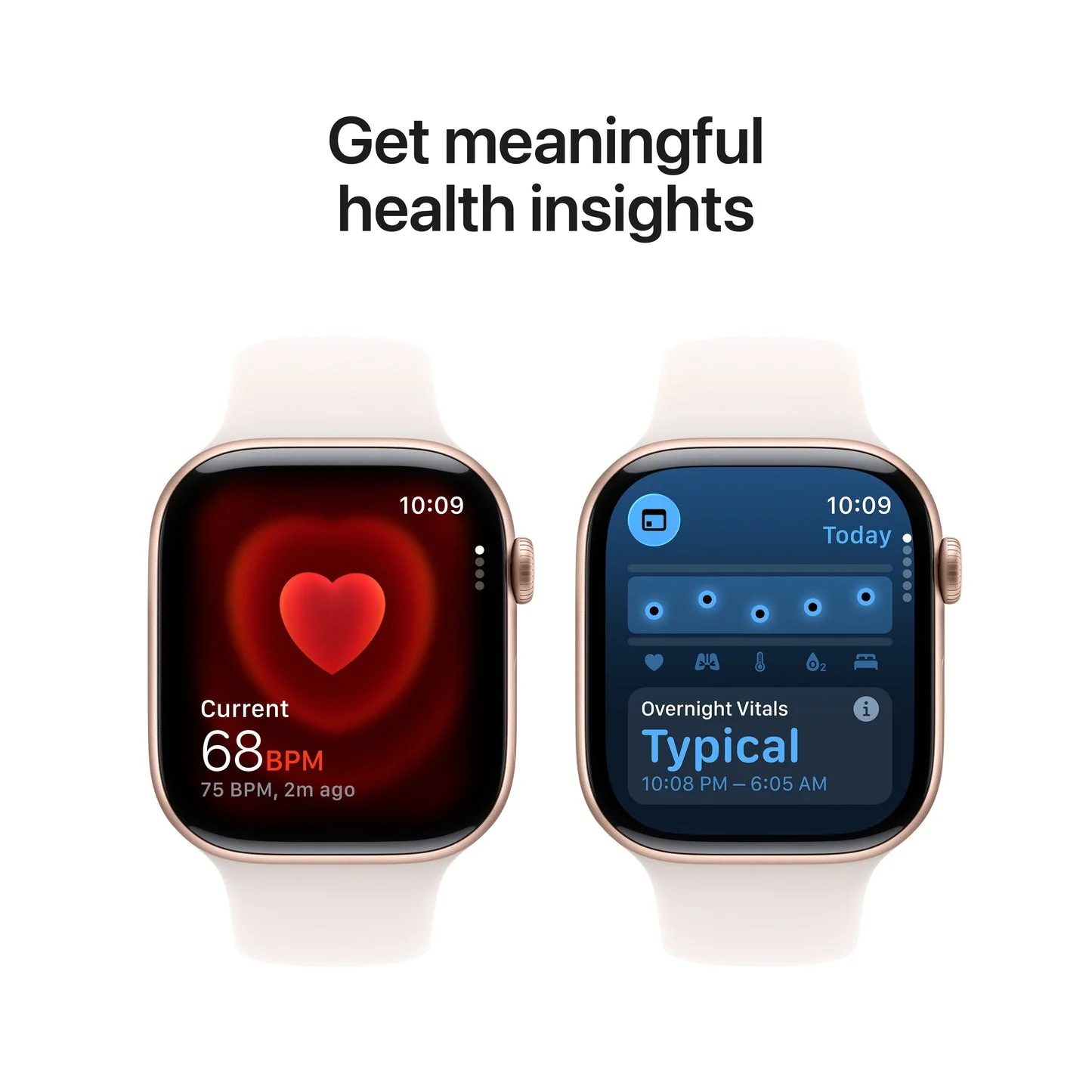 Apple Watch Series 11 GPS 42mm, Rose Gold Aluminium Case with Light Blush Sport Band, S/M - Image 5
