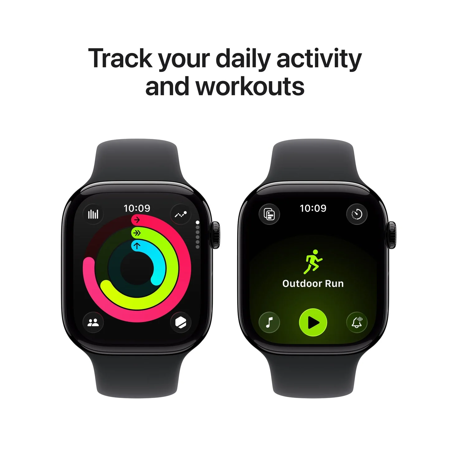 Apple Watch Series 11 GPS 46mm, Jet Black Aluminium Case with Black Sport Band, M/L - Image 4