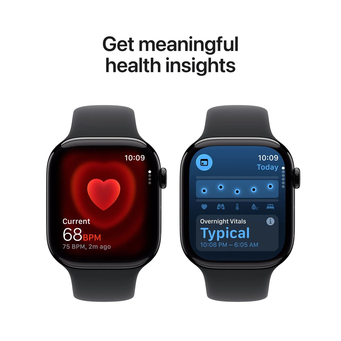 Apple Watch Series 11 GPS 46mm, Jet Black Aluminium Case with Black Sport Band, M/L - Image 5