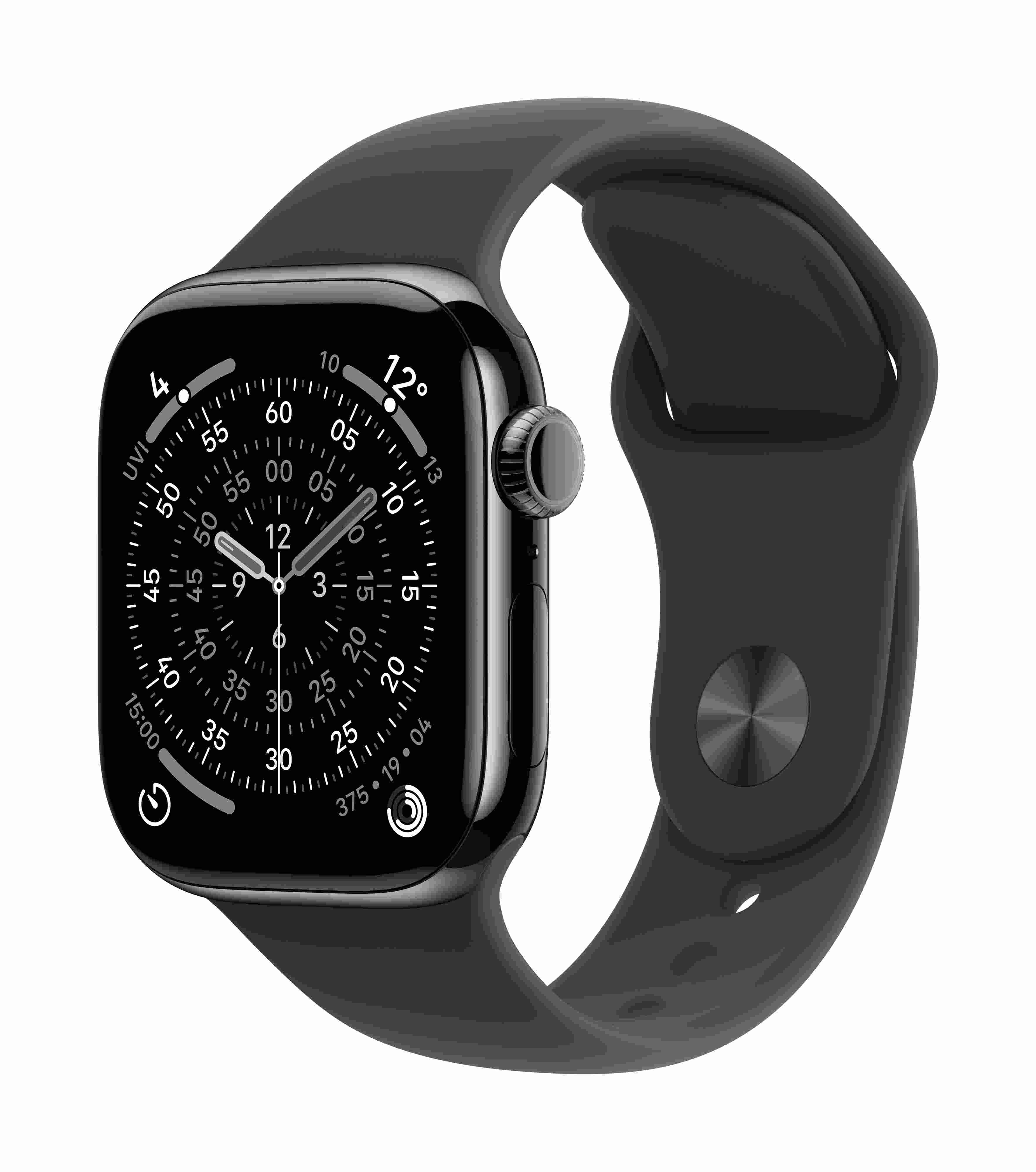 Apple Watch Series 11 GPS + Cellular 42mm, Slate Titanium Case with Black Sport Band, S/M