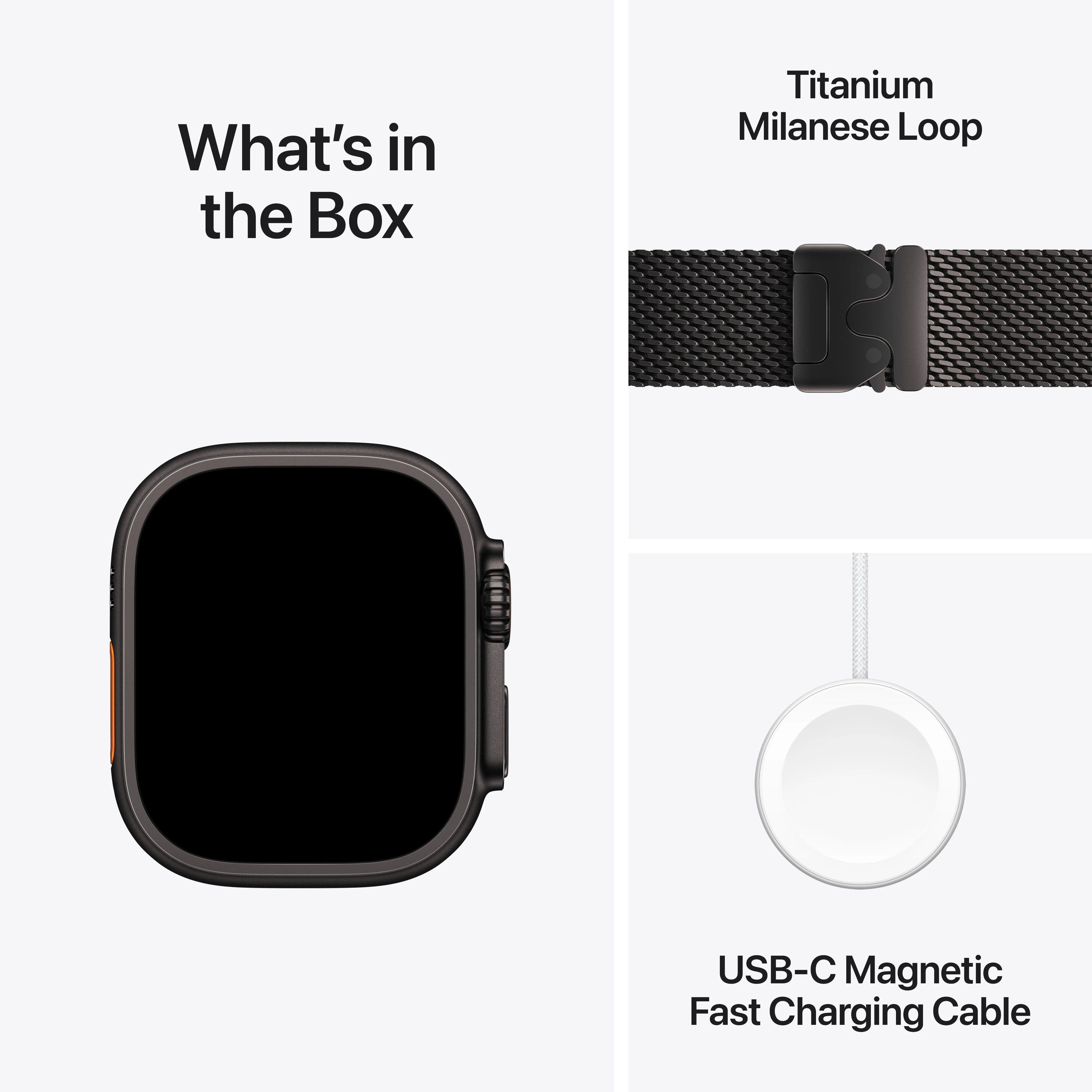 Apple Watch Ultra 2 GPS + Cellular 49mm Black Titanium Case with Black Titanium Milanese Loop - L, MX5V3QA/A - Image 9