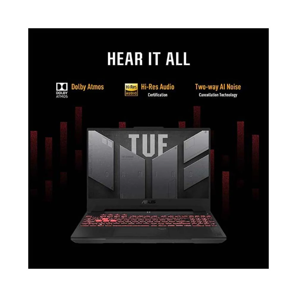 ASUS TUF A15 Gaming 15.6-Inch Ryzen 7-7735HS 16GB RAM/512GB SSD 6GB NVIDIA GeForce RTX 4050 Grey - Image 6
