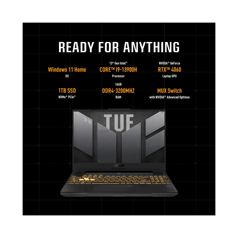 Asus TUF GAMING 15-Inch intel Core i9 16GB/1TB SSD Mecha Grey - Image 6