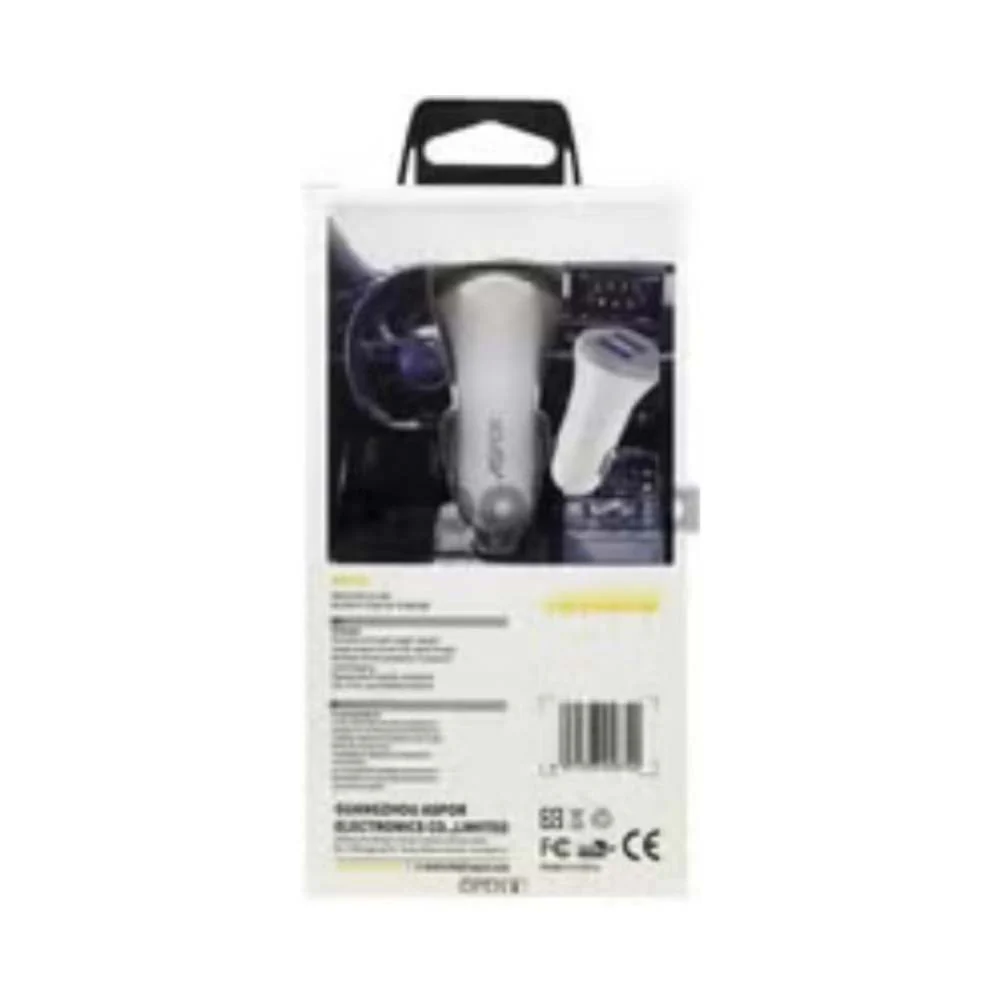Aspor 3.4A 2 USB Car Charger White - Image 3