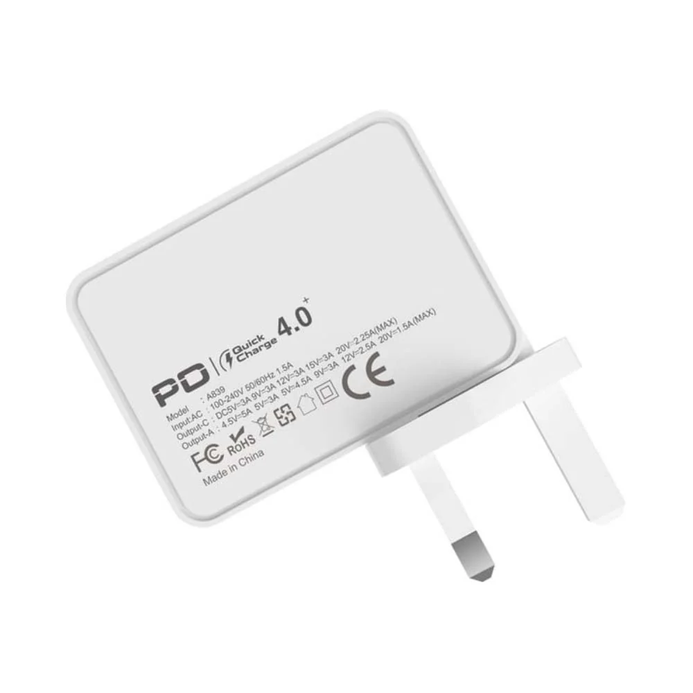 Aspor PD+QC 3.0 Fast USB Wall Charger White - Image 4